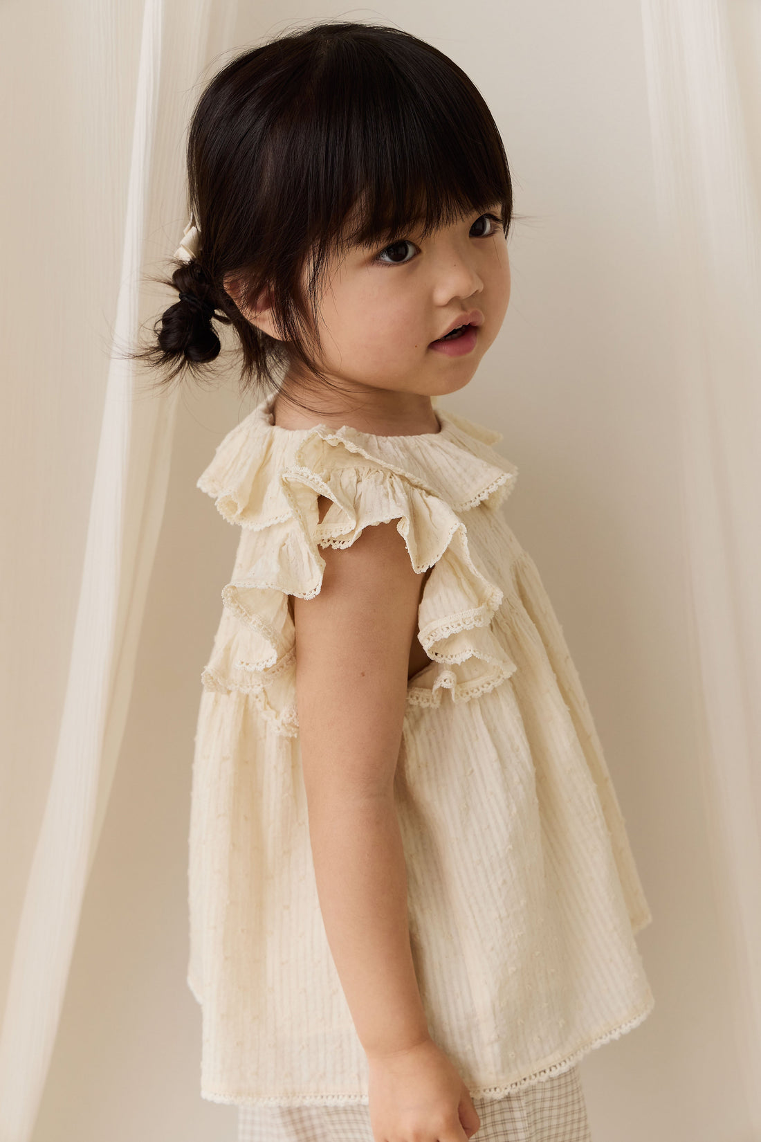 Organic Cotton Banks Blouse-Parchment Childrens Top from Jamie Kay Australia