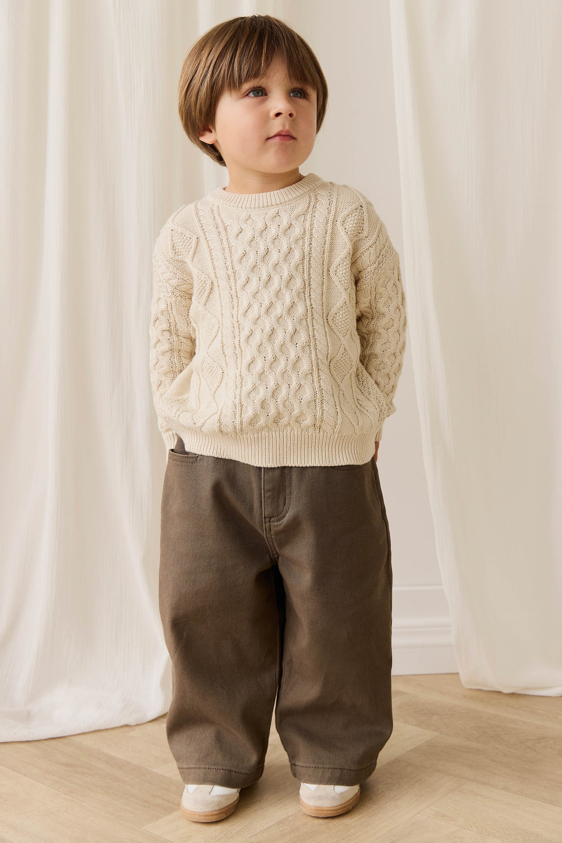 Sawyer Knit Jumper-Vanilla Childrens Jumper from Jamie Kay Australia