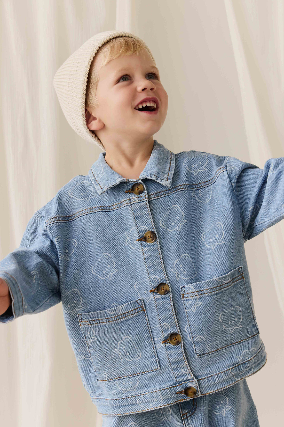 Axel Jacket - Bowie Bear Denim Childrens Jacket from Jamie Kay Australia