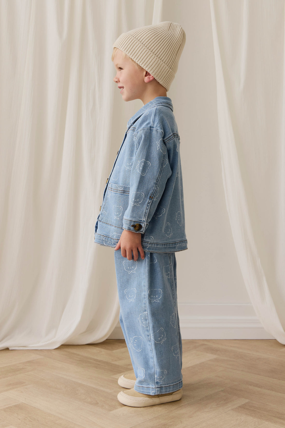 Abel Pant - Bowie Bear Denim Childrens Pant from Jamie Kay Australia