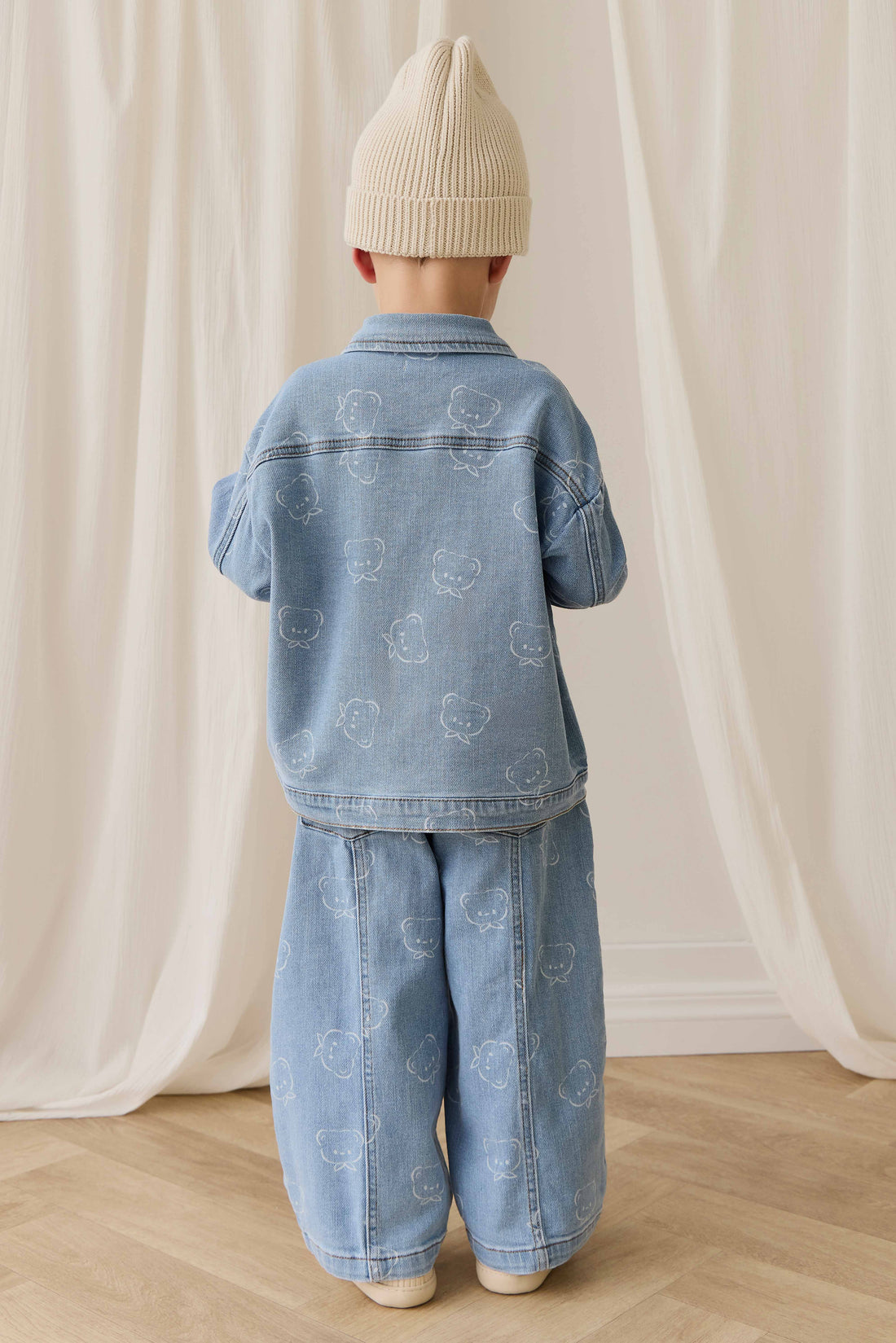 Abel Pant - Bowie Bear Denim Childrens Pant from Jamie Kay Australia
