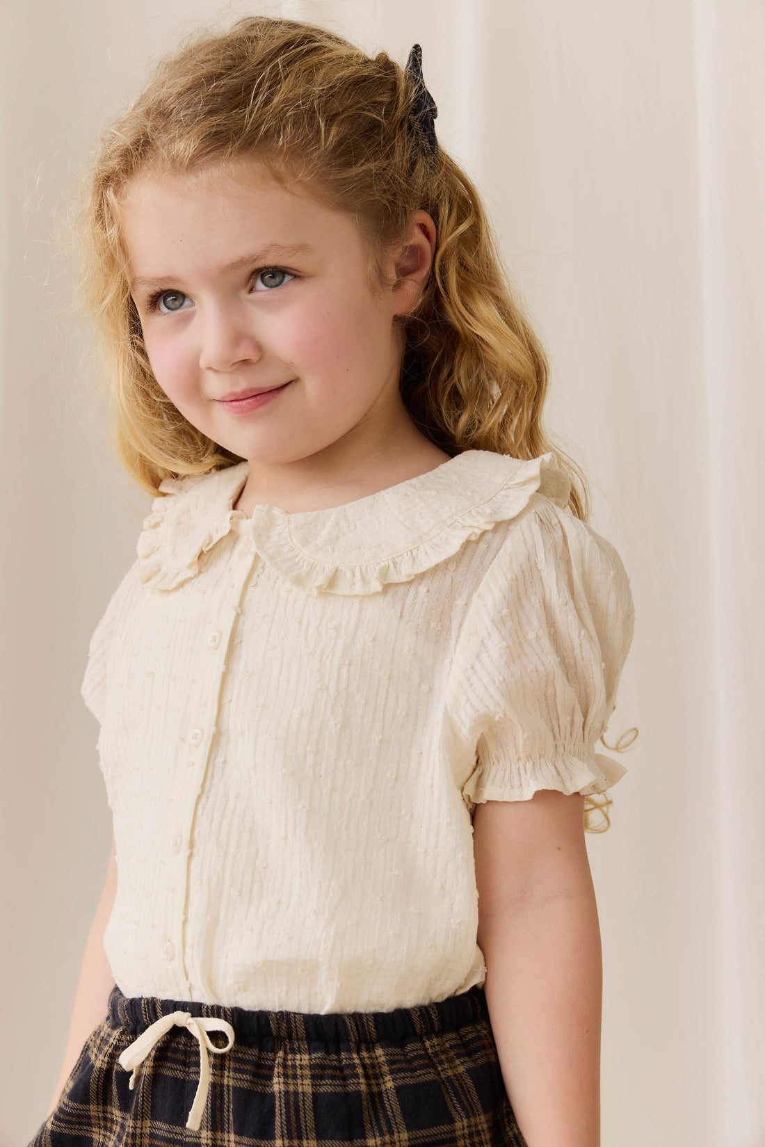 Organic Cotton Bowie Blouse-Parchment Childrens Top from Jamie Kay Australia