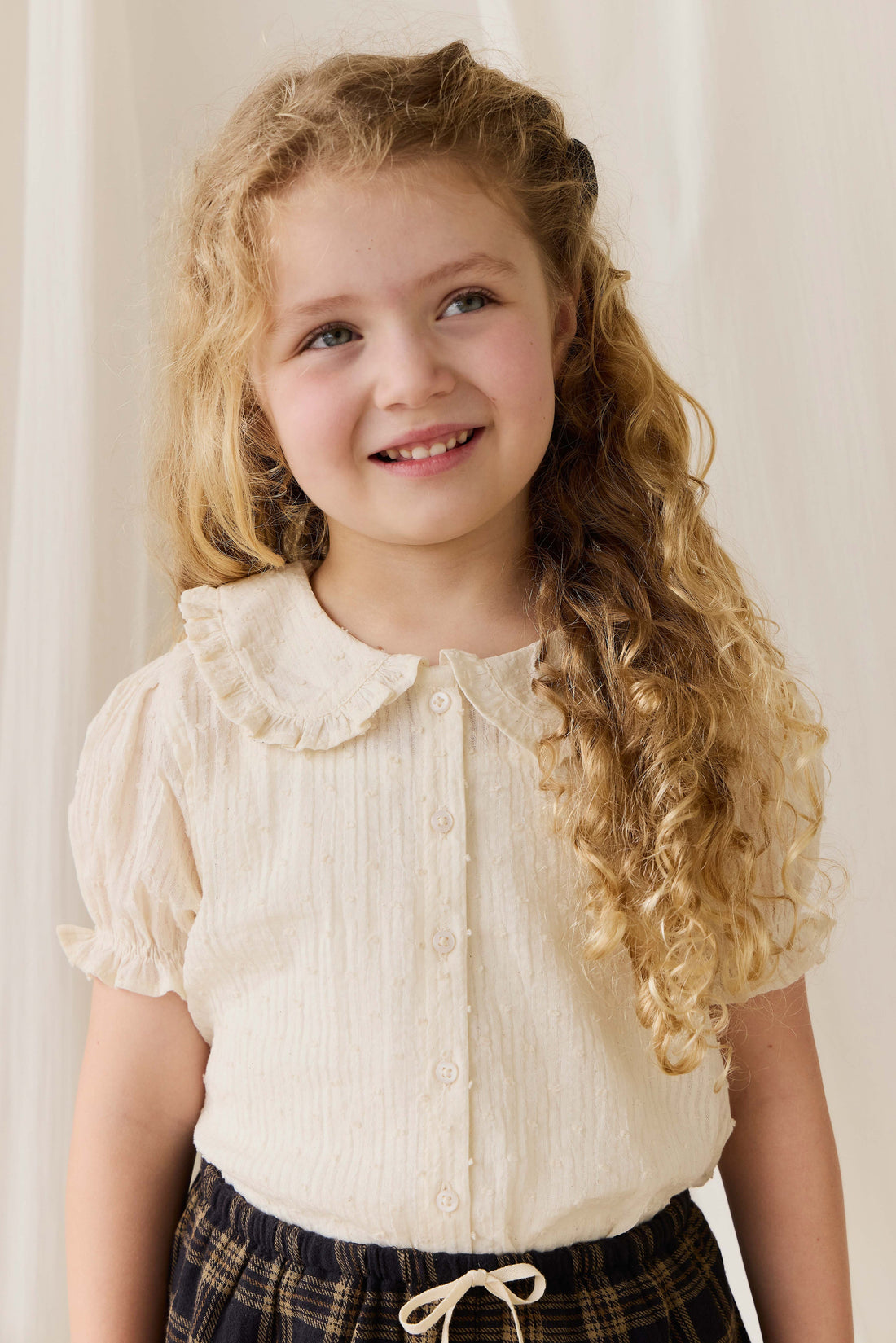 Organic Cotton Bowie Blouse-Parchment Childrens Top from Jamie Kay Australia