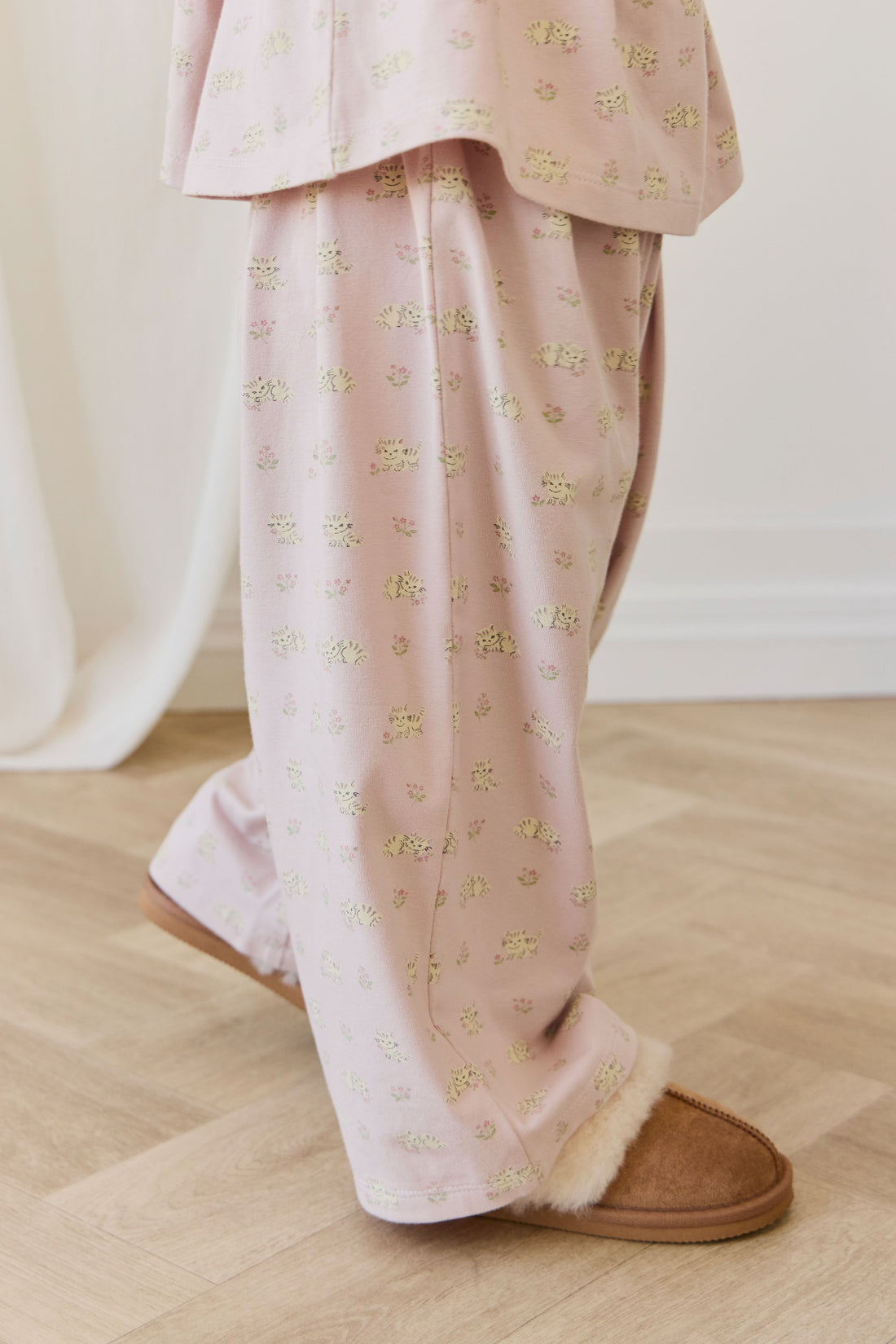 Organic Cotton Viola Pyjama Set - Moon Floral Mauve Childrens Pyjamas from Jamie Kay Australia