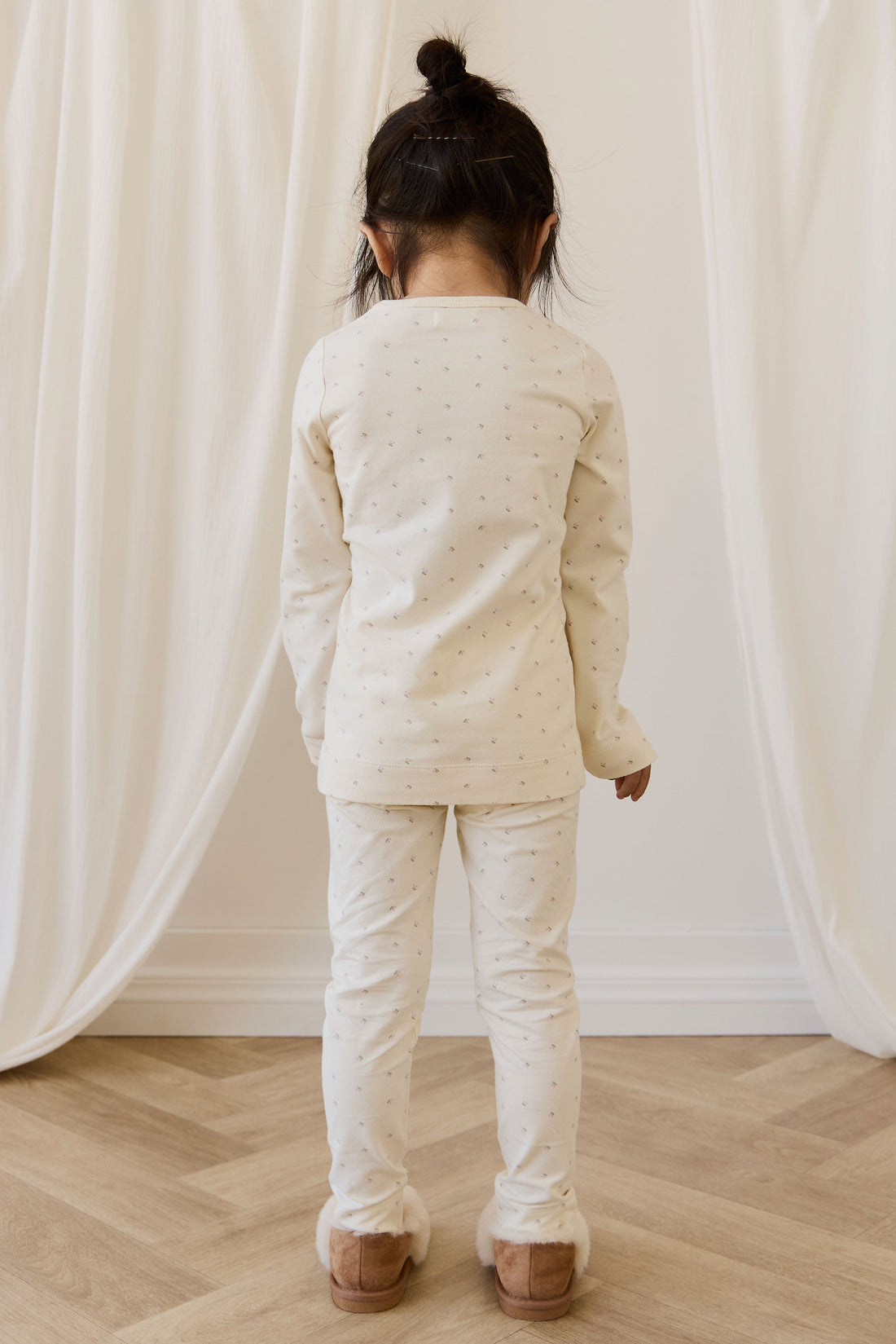 Organic Cotton Baker Long Sleeve Pyjama Set - Ditsy Cherries Childrens Pyjamas from Jamie Kay Australia