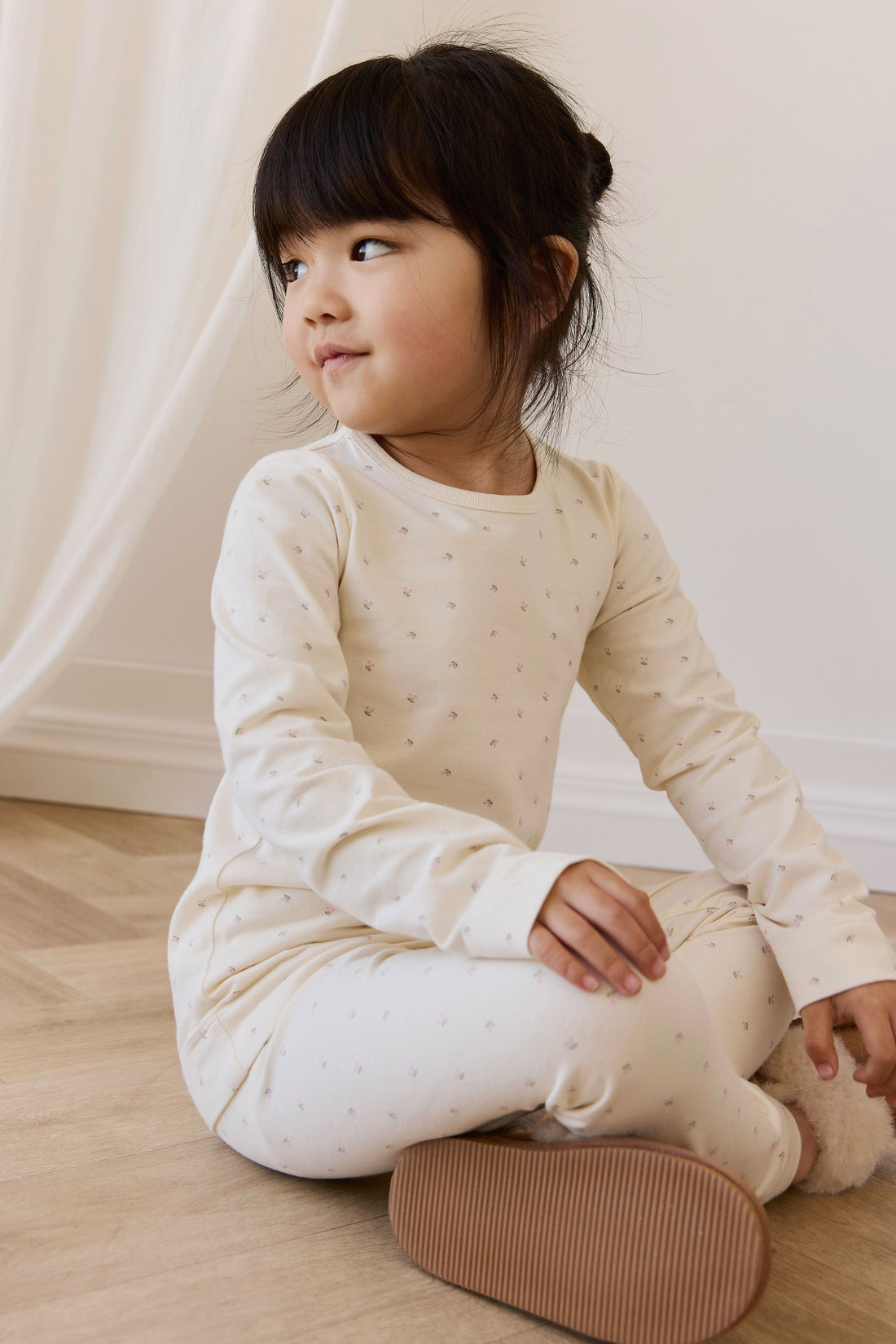 Organic Cotton Baker Long Sleeve Pyjama Set - Ditsy Cherries Childrens Pyjamas from Jamie Kay Australia