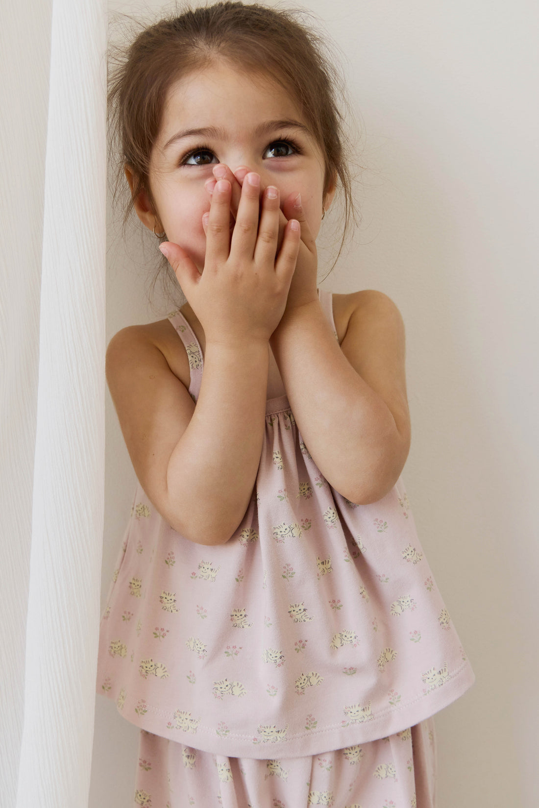 Organic Cotton Viola Pyjama Set - Moon Floral Mauve Childrens Pyjamas from Jamie Kay Australia