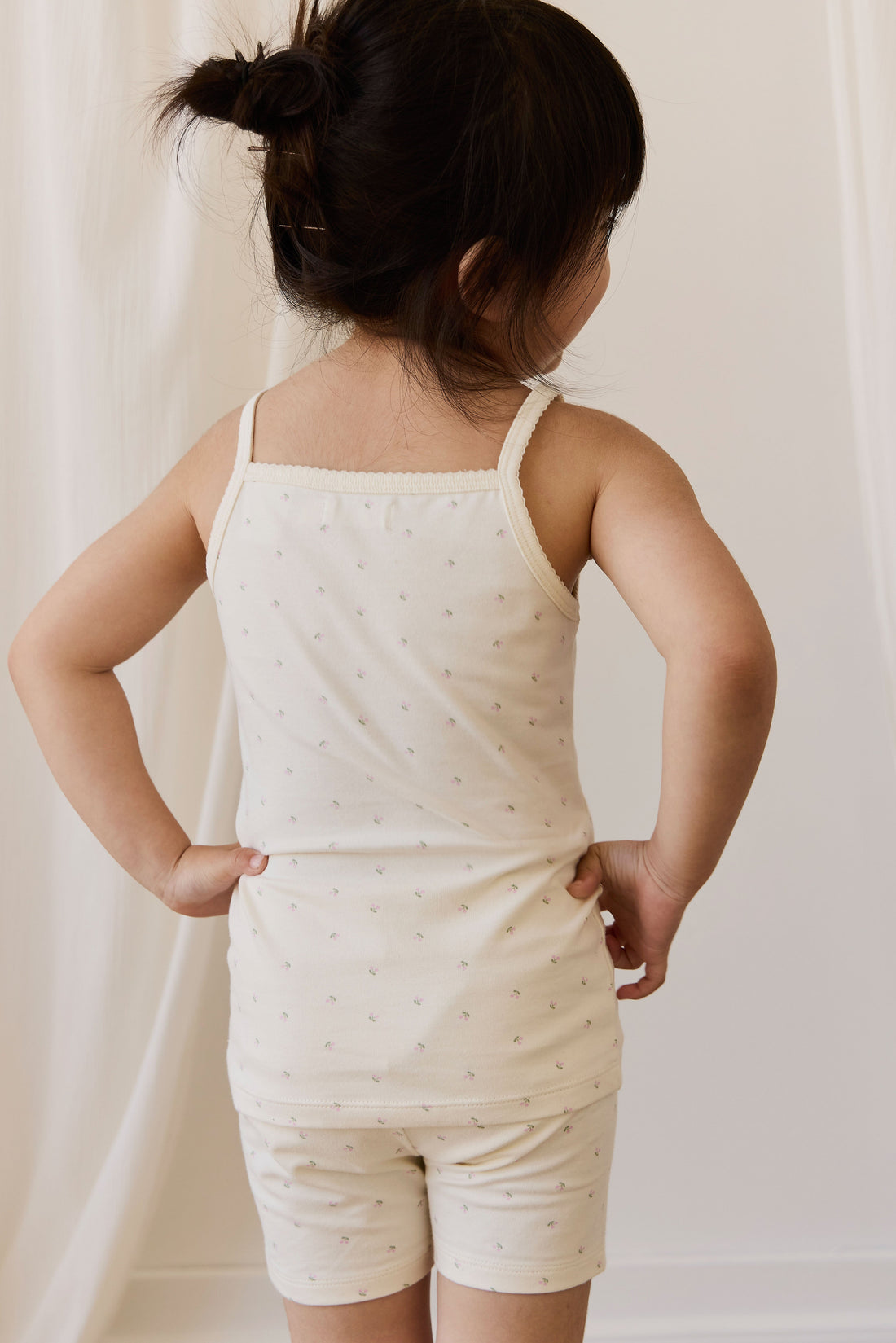 Organic Cotton Jolie Singlet Pyjama Set - Ditsy Cherries Childrens Pyjamas from Jamie Kay Australia