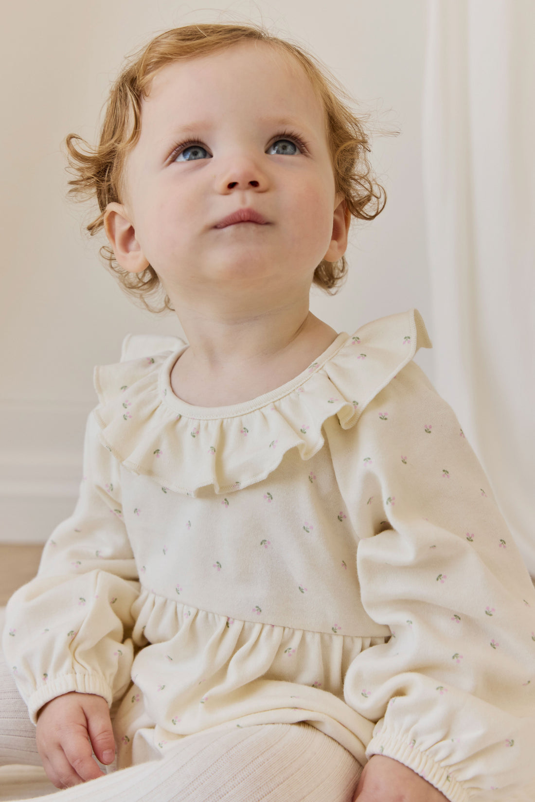 Organic Cotton Clemence Playsuit - Ditsy Cherries Childrens Playsuit from Jamie Kay Australia