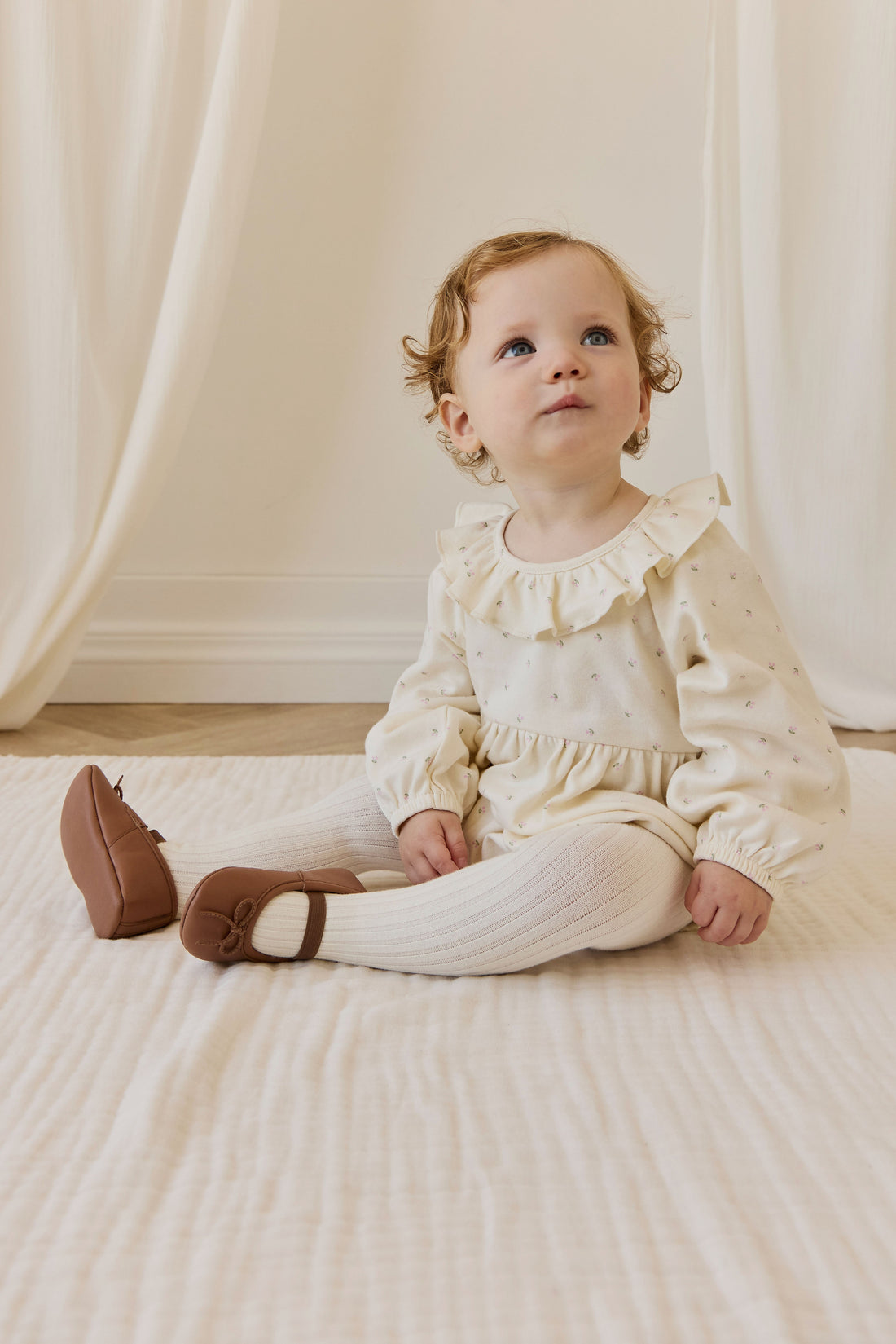 Organic Cotton Clemence Playsuit - Ditsy Cherries Childrens Playsuit from Jamie Kay Australia