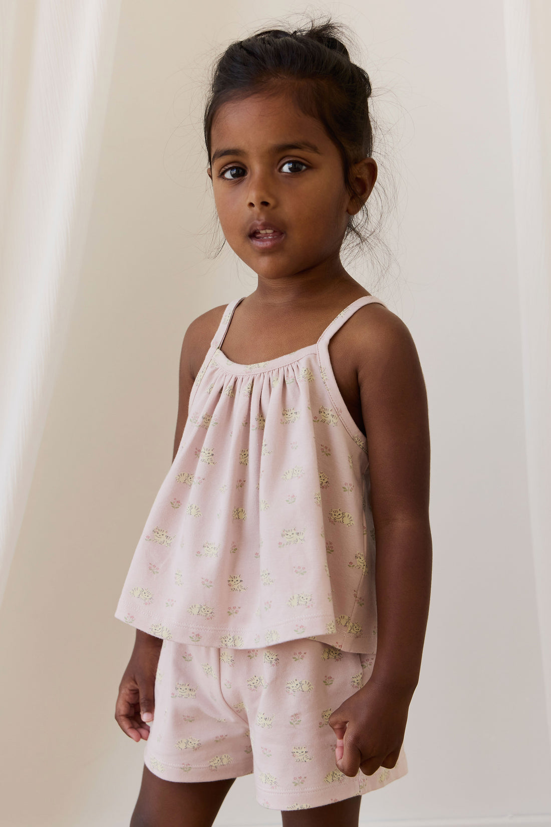 Organic Cotton Winnie Pyjama Set - Moon Floral Mauve Childrens Pyjamas from Jamie Kay Australia