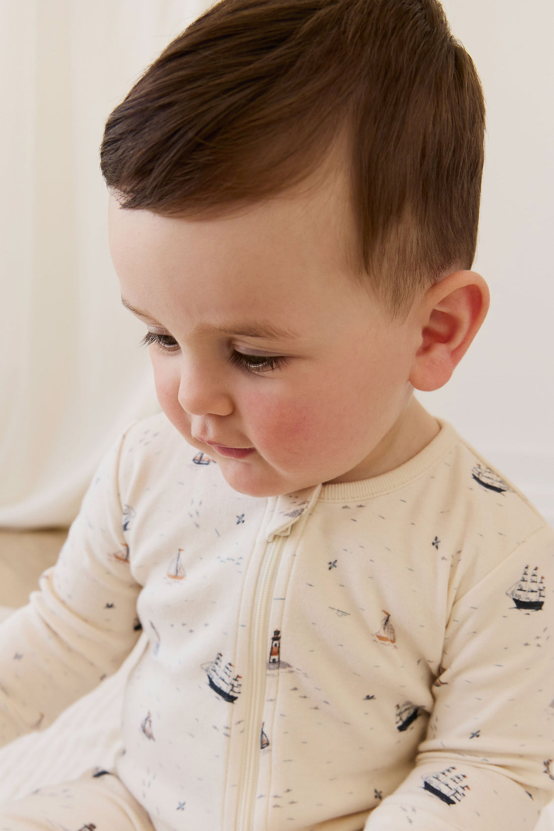 Organic Cotton Reese Zip Onepiece-Sailing Day Childrens Onepiece from Jamie Kay Australia