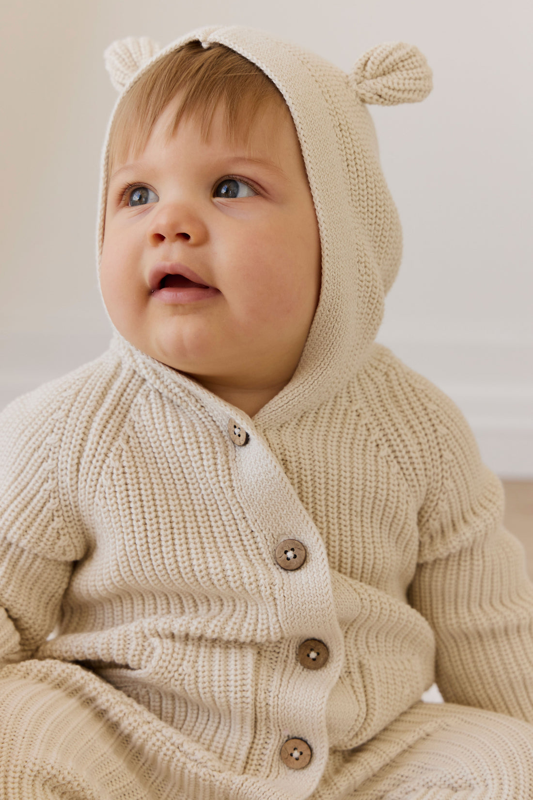 Bear Knit Onepiece - Vanilla Childrens Onepiece from Jamie Kay Australia