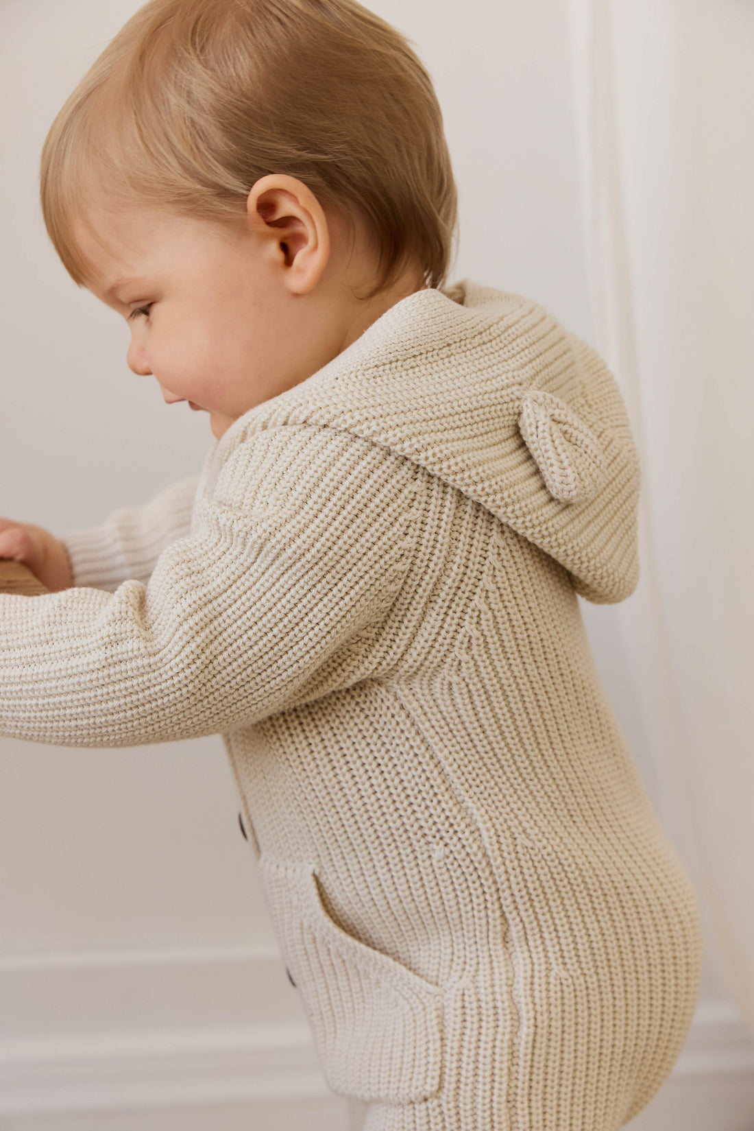 Bear Knit Onepiece - Vanilla Childrens Onepiece from Jamie Kay Australia