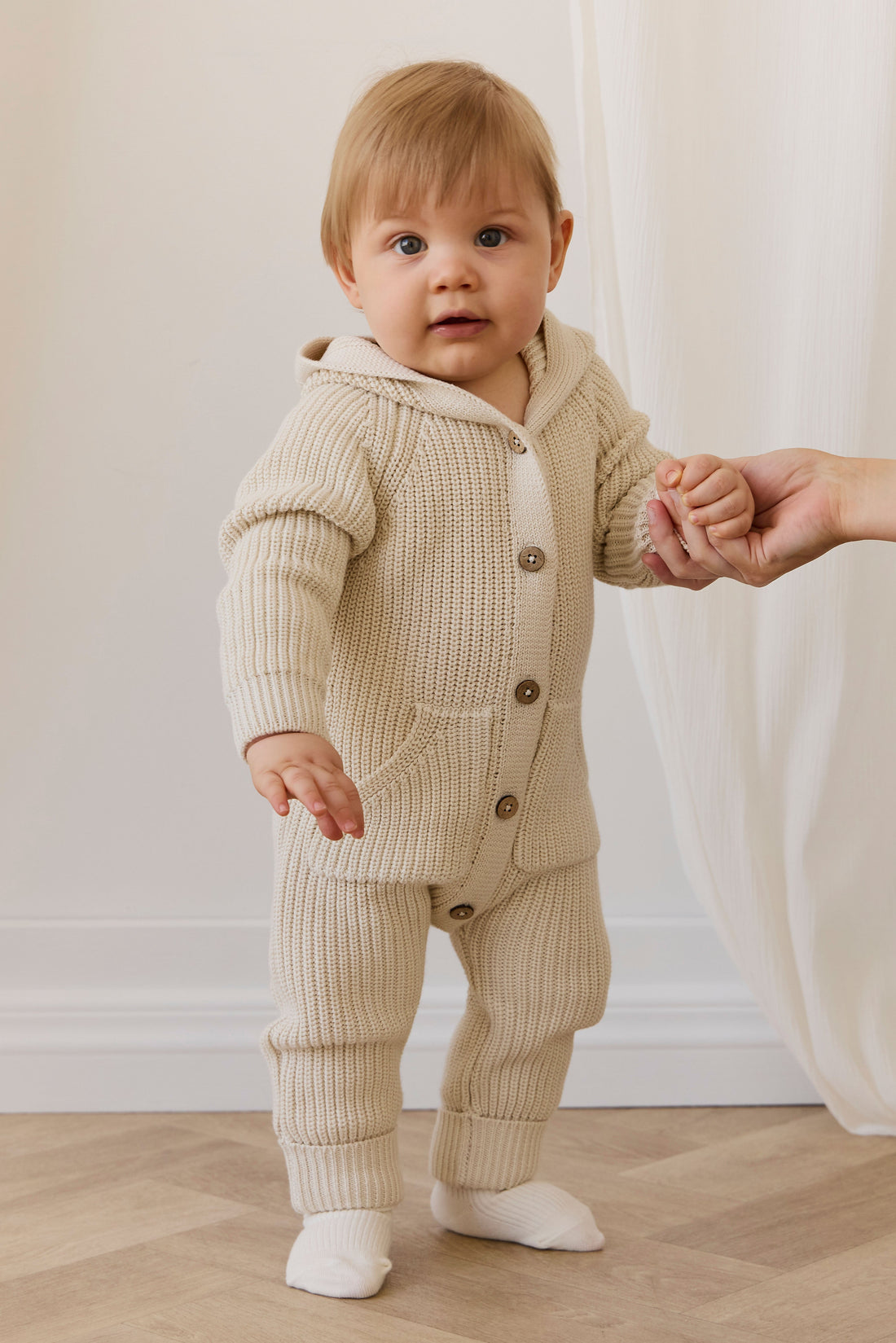 Bear Knit Onepiece - Vanilla Childrens Onepiece from Jamie Kay Australia