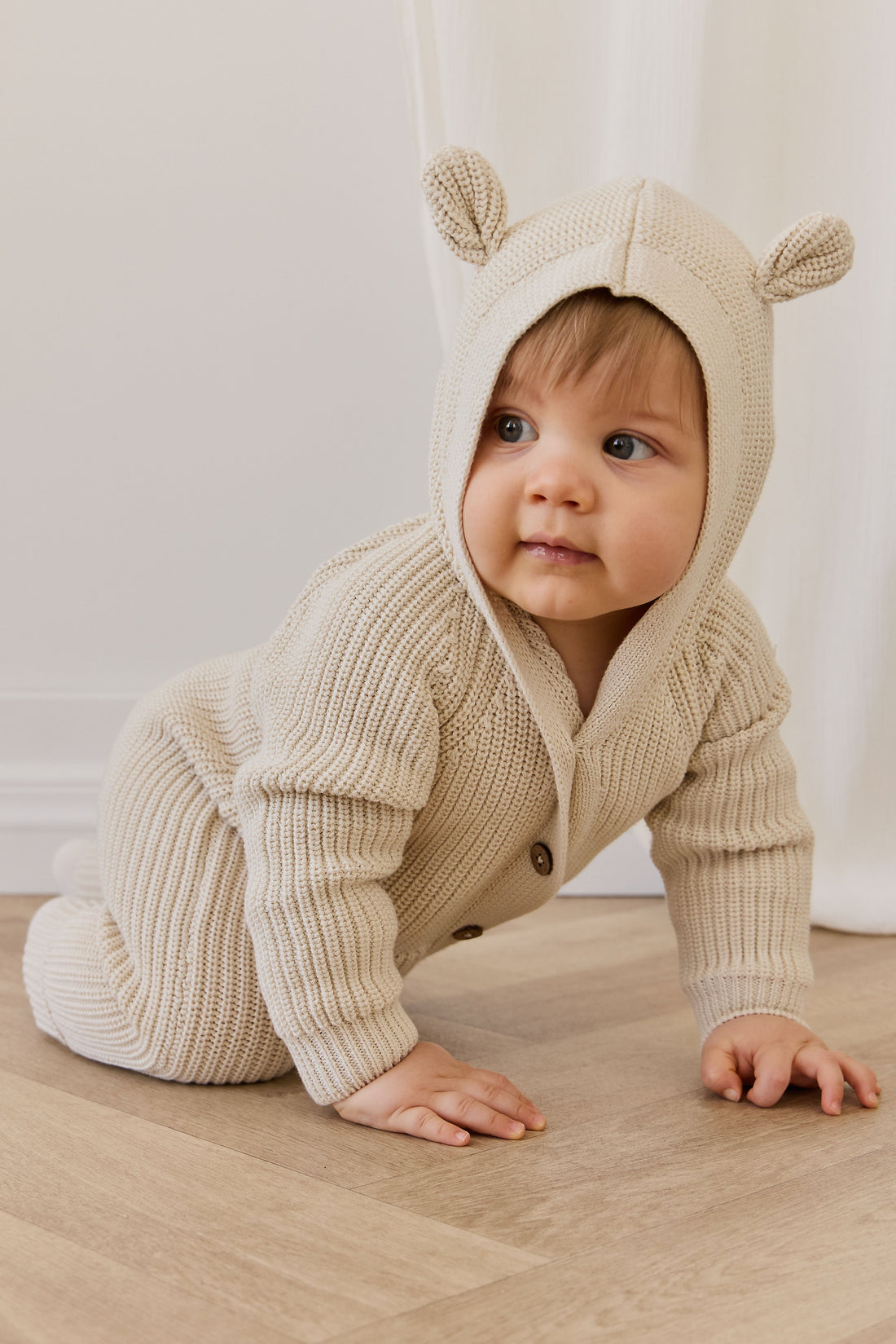 Bear Knit Onepiece - Vanilla Childrens Onepiece from Jamie Kay Australia
