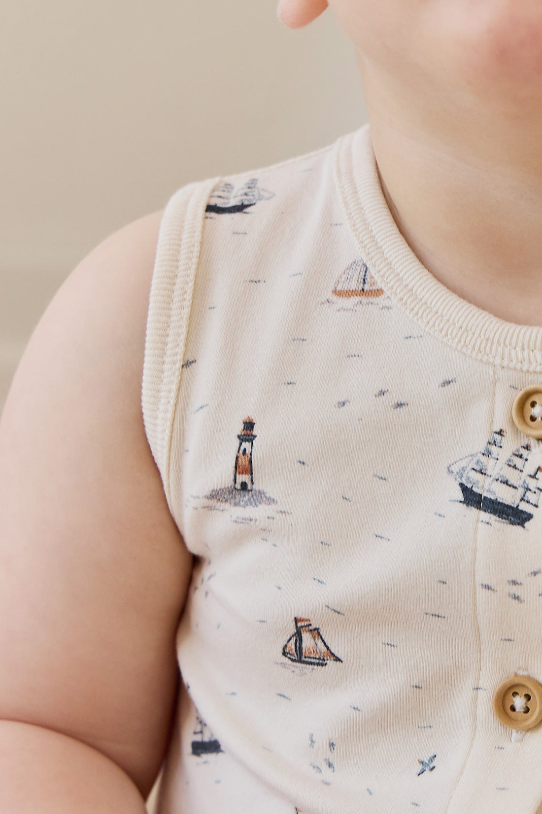 Organic Cotton Rupert Onepiece-Sailing Day Childrens Onepiece from Jamie Kay Australia