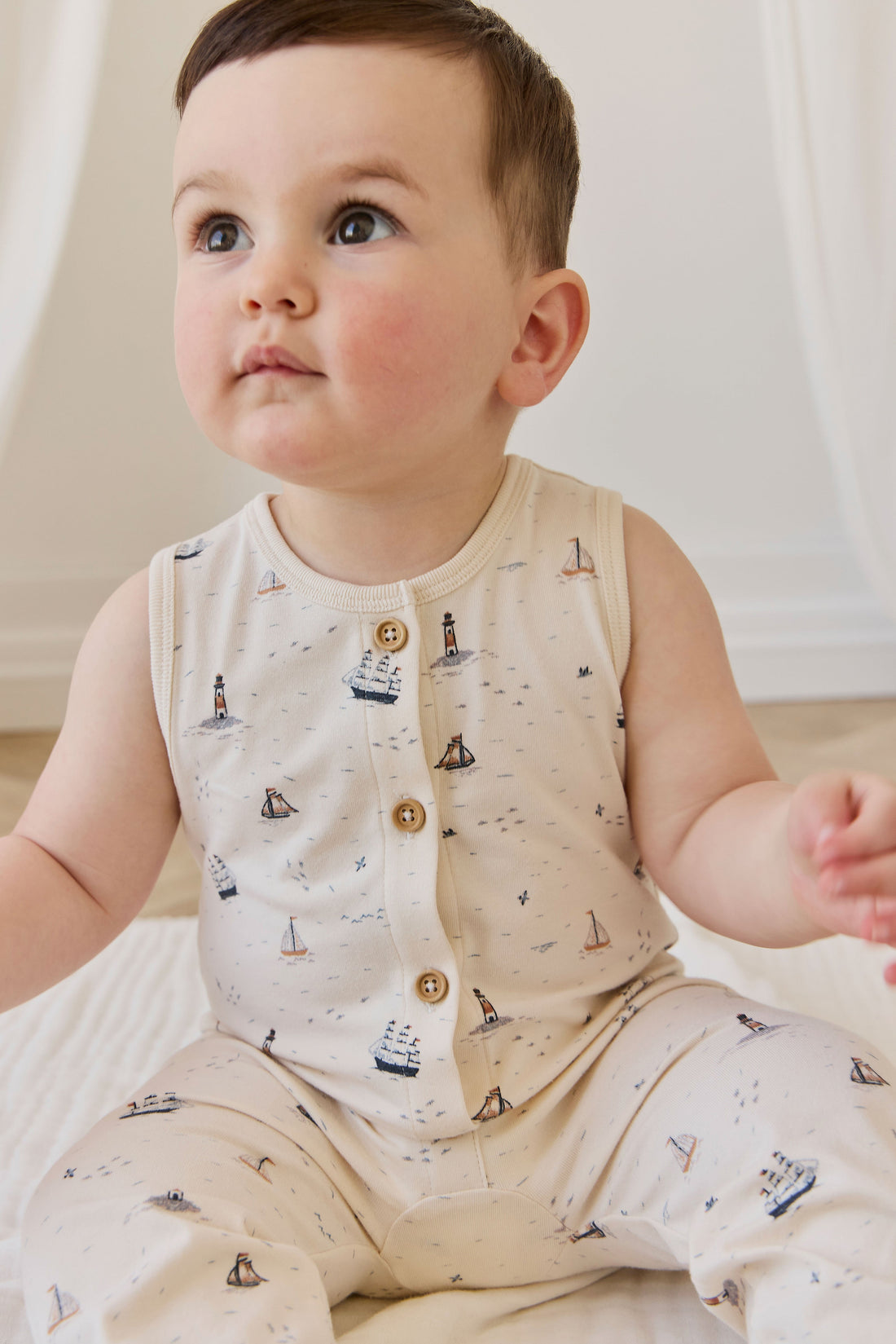 Organic Cotton Rupert Onepiece-Sailing Day Childrens Onepiece from Jamie Kay Australia