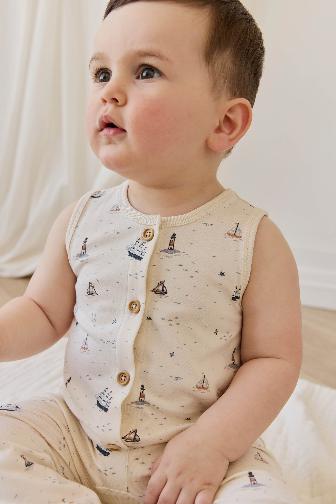 Organic Cotton Rupert Onepiece-Sailing Day Childrens Onepiece from Jamie Kay Australia