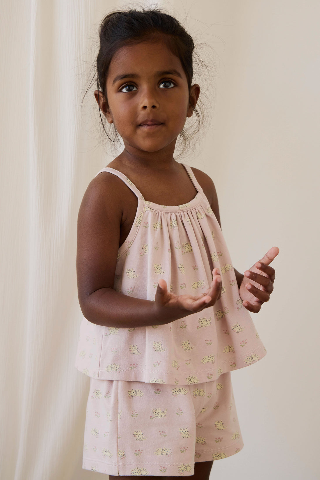 Organic Cotton Winnie Pyjama Set - Moon Floral Mauve Childrens Pyjamas from Jamie Kay Australia