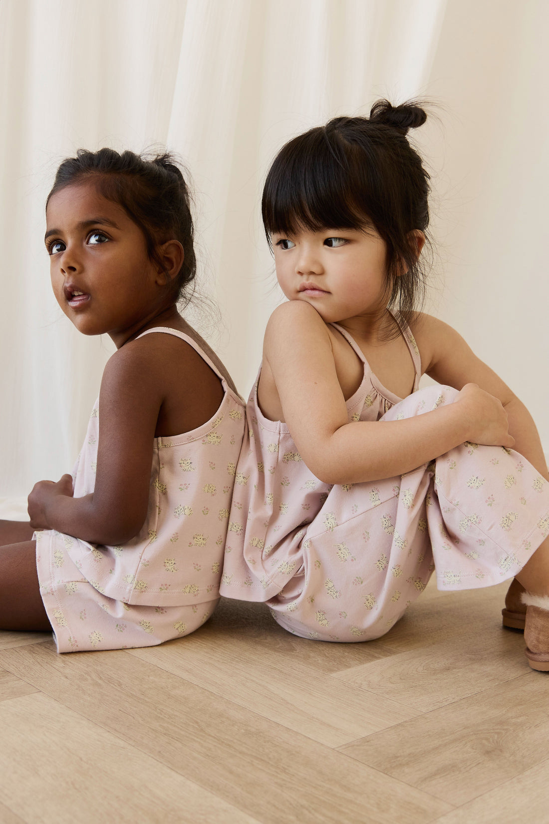 Organic Cotton Winnie Pyjama Set - Moon Floral Mauve Childrens Pyjamas from Jamie Kay Australia
