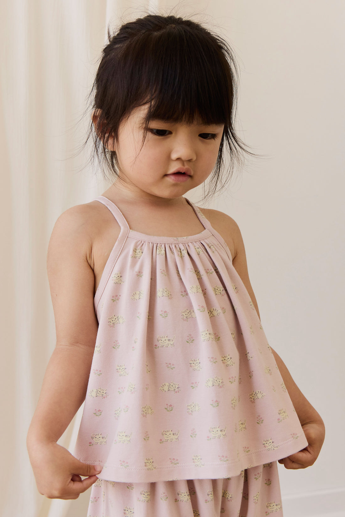 Organic Cotton Viola Pyjama Set - Moon Floral Mauve Childrens Pyjamas from Jamie Kay Australia