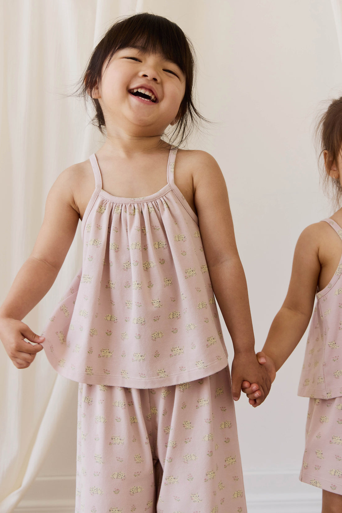 Organic Cotton Viola Pyjama Set - Moon Floral Mauve Childrens Pyjamas from Jamie Kay Australia