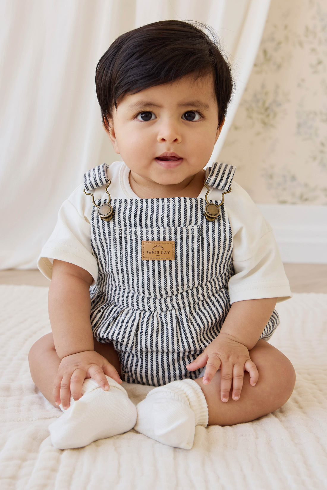 Pax Playsuit-Sailor Stripe Eclipse / Cloud Childrens Playsuit from Jamie Kay Australia