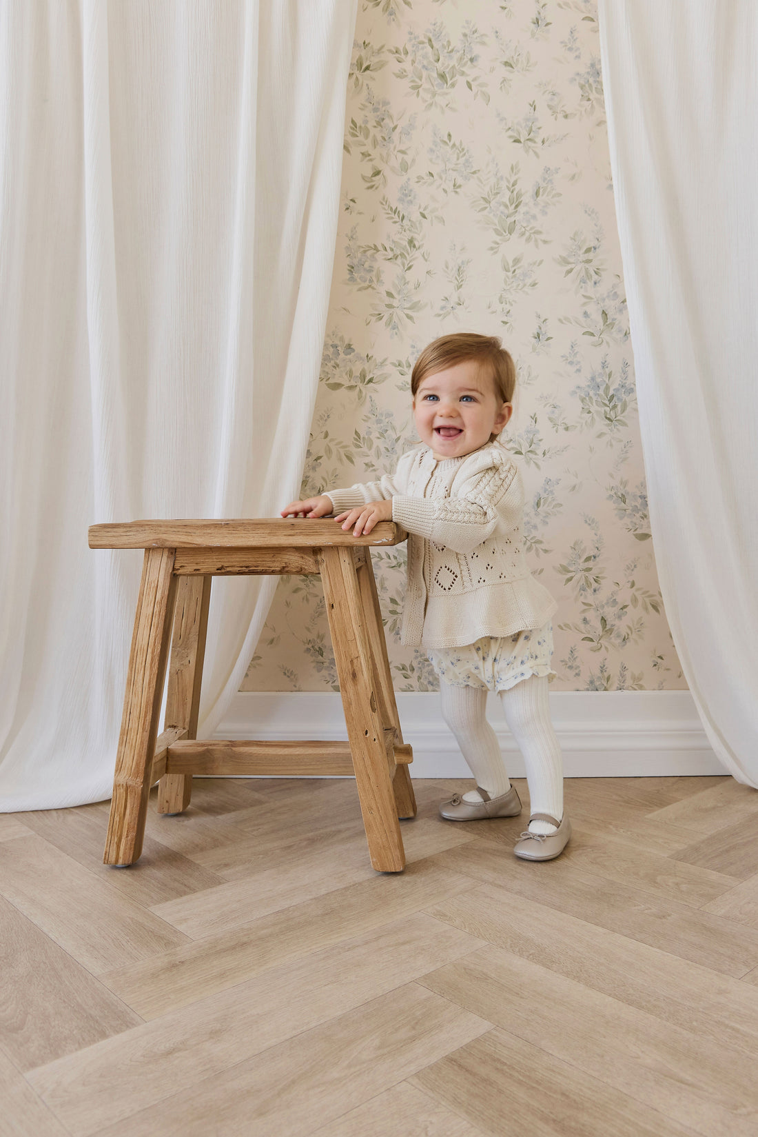Organic Cotton Muslin Frill Bloomer-Molly Blue Childrens Bloomer from Jamie Kay Australia