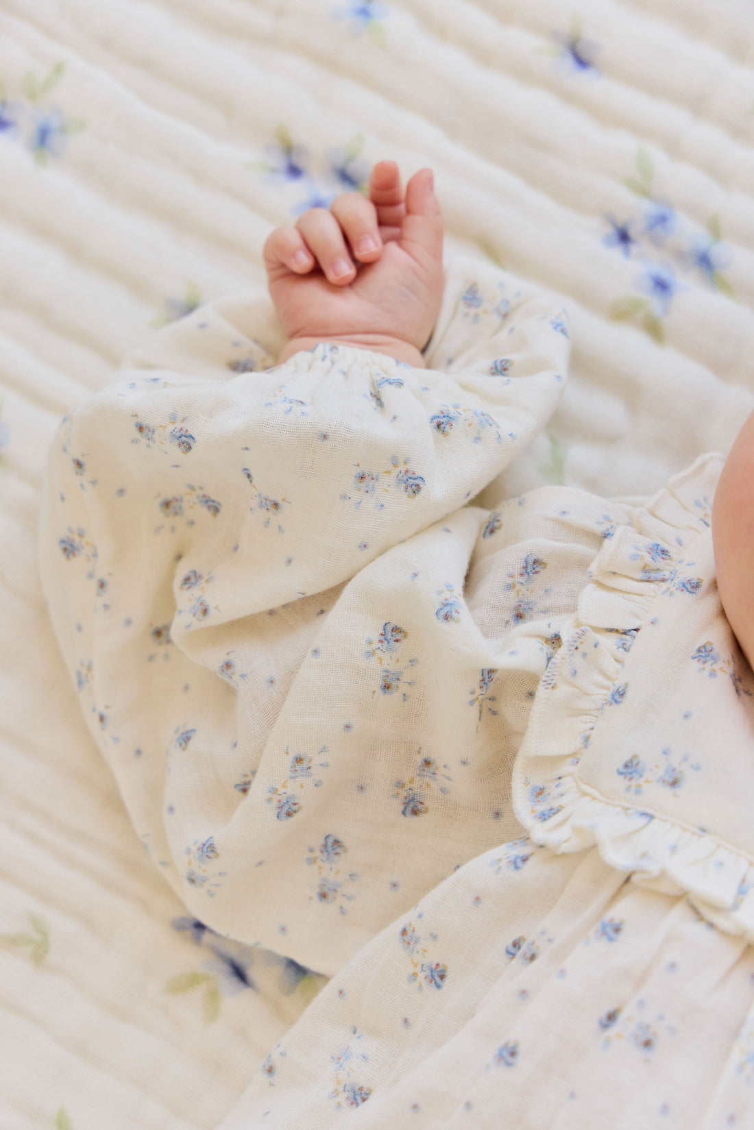 Organic Cotton Muslin Frances Playsuit-Molly Blue Childrens Playsuit from Jamie Kay Australia