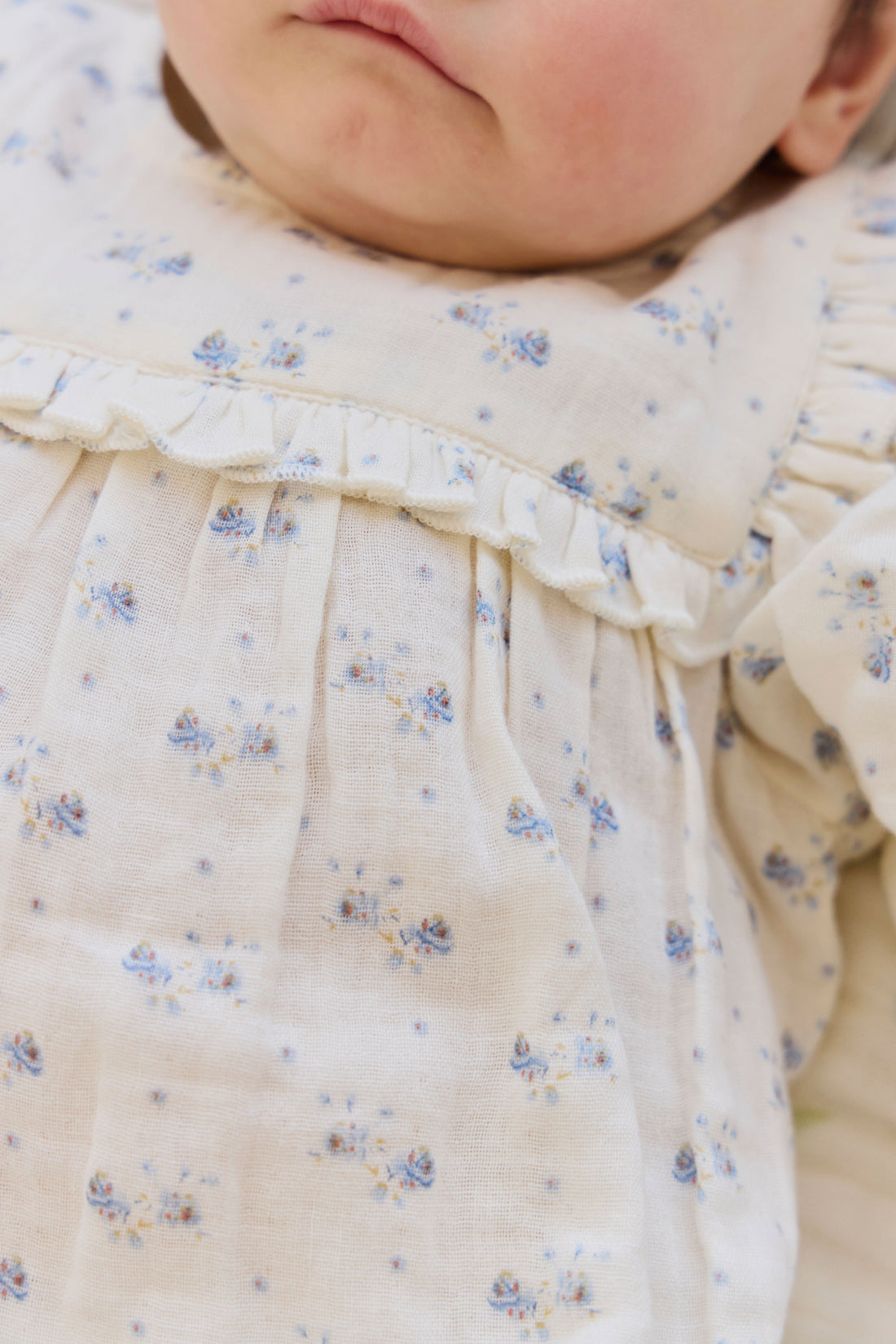 Organic Cotton Muslin Frances Playsuit-Molly Blue Childrens Playsuit from Jamie Kay Australia