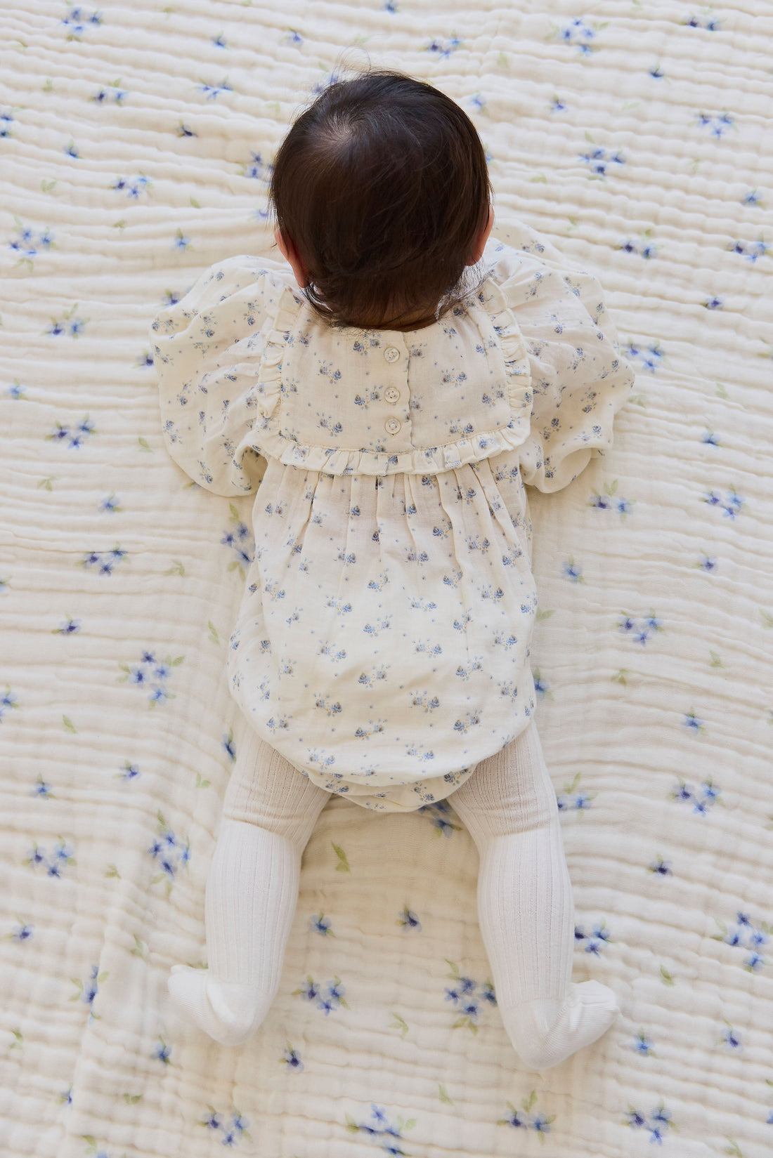 Organic Cotton Muslin Frances Playsuit-Molly Blue Childrens Playsuit from Jamie Kay Australia