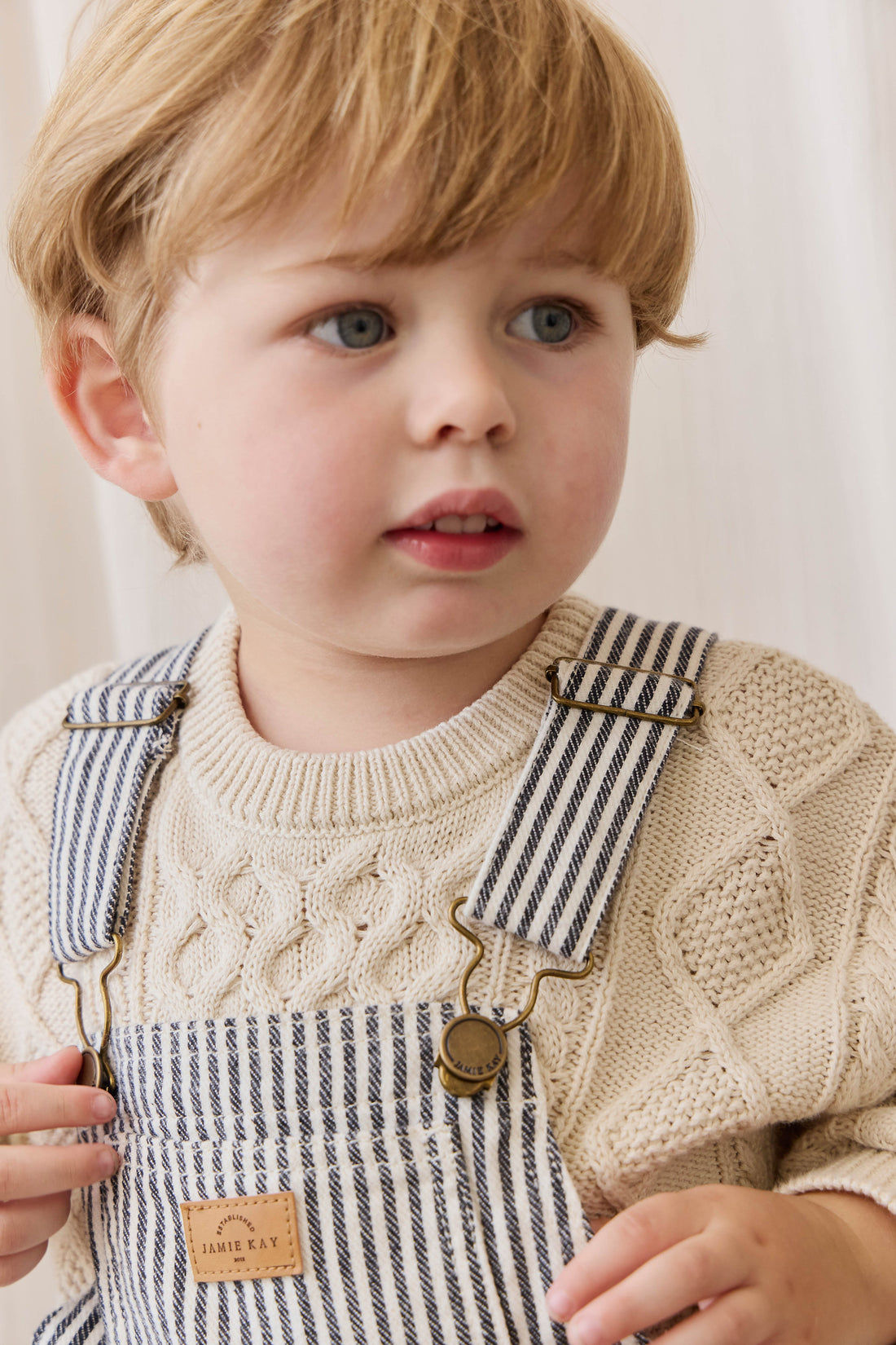 Cecil Overall-Sailor Stripe Eclipse / Cloud Childrens Overall from Jamie Kay Australia