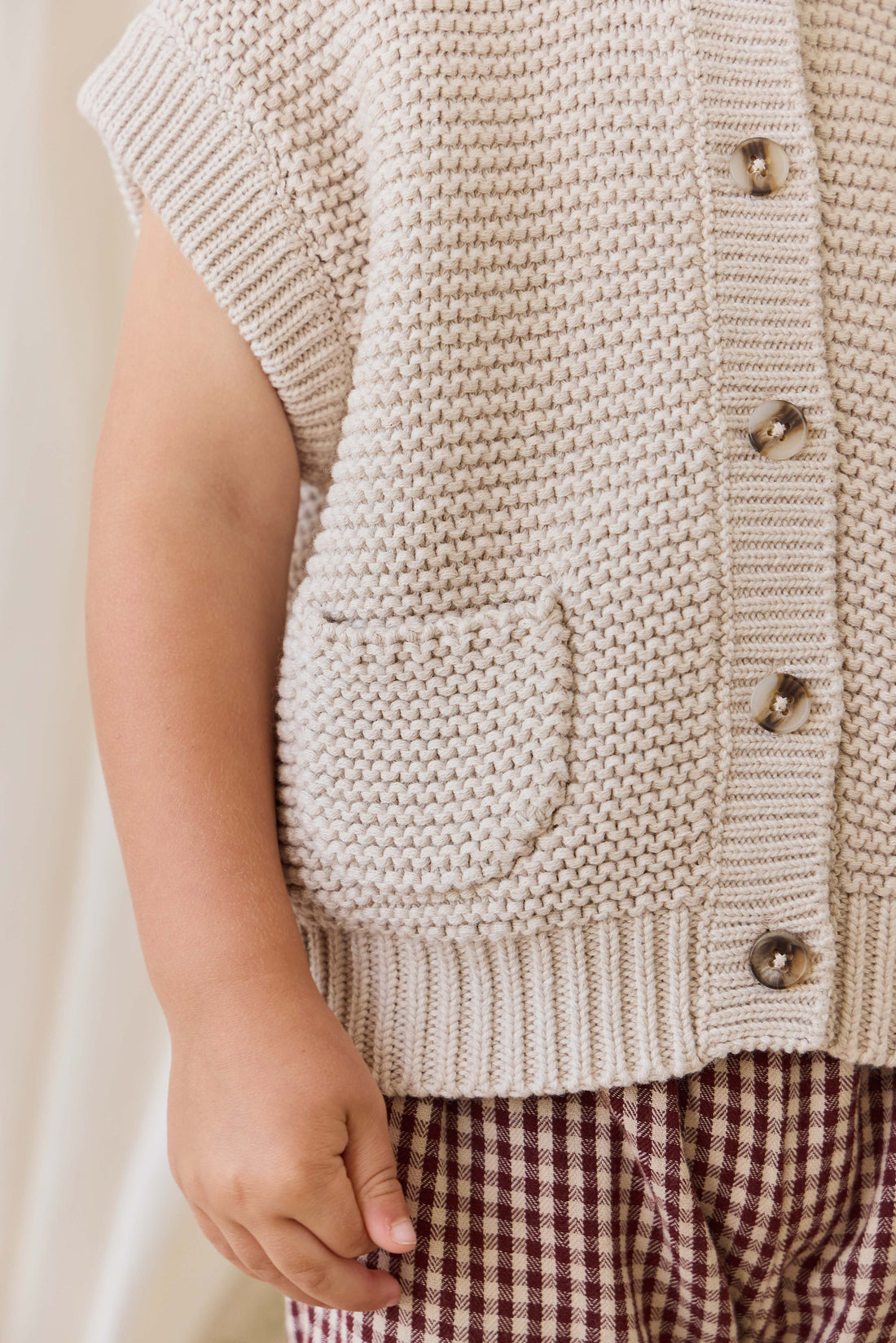 Rome Knit Vest-Oat Childrens Vest from Jamie Kay Australia