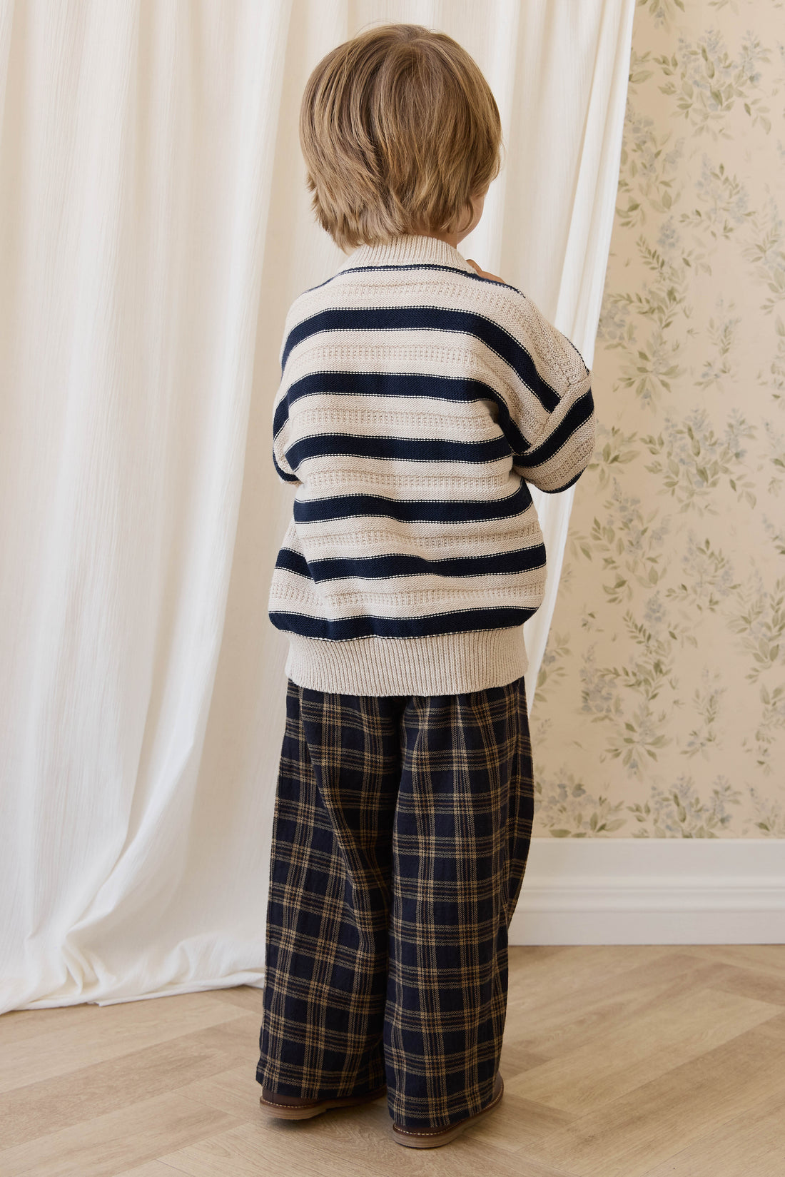 Byron Jumper-Byron Stripe Oat / Eclipse Childrens Jumper from Jamie Kay Australia