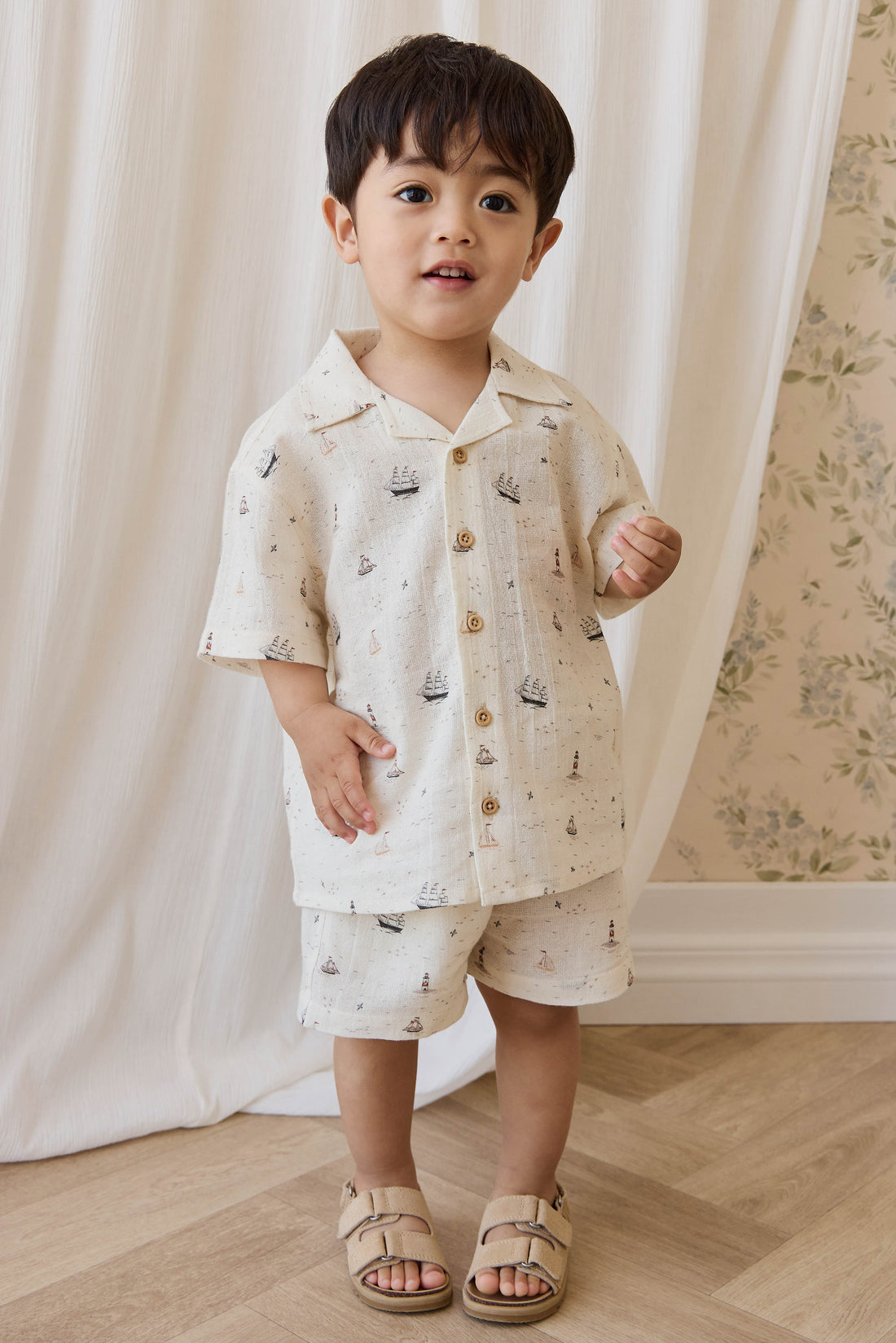 Organic Cotton Silas Shirt-Sailing Day Childrens Top from Jamie Kay Australia