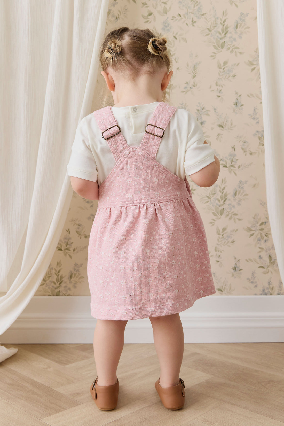 Norah Overall Dress-Paula Powder Childrens Dress from Jamie Kay Australia