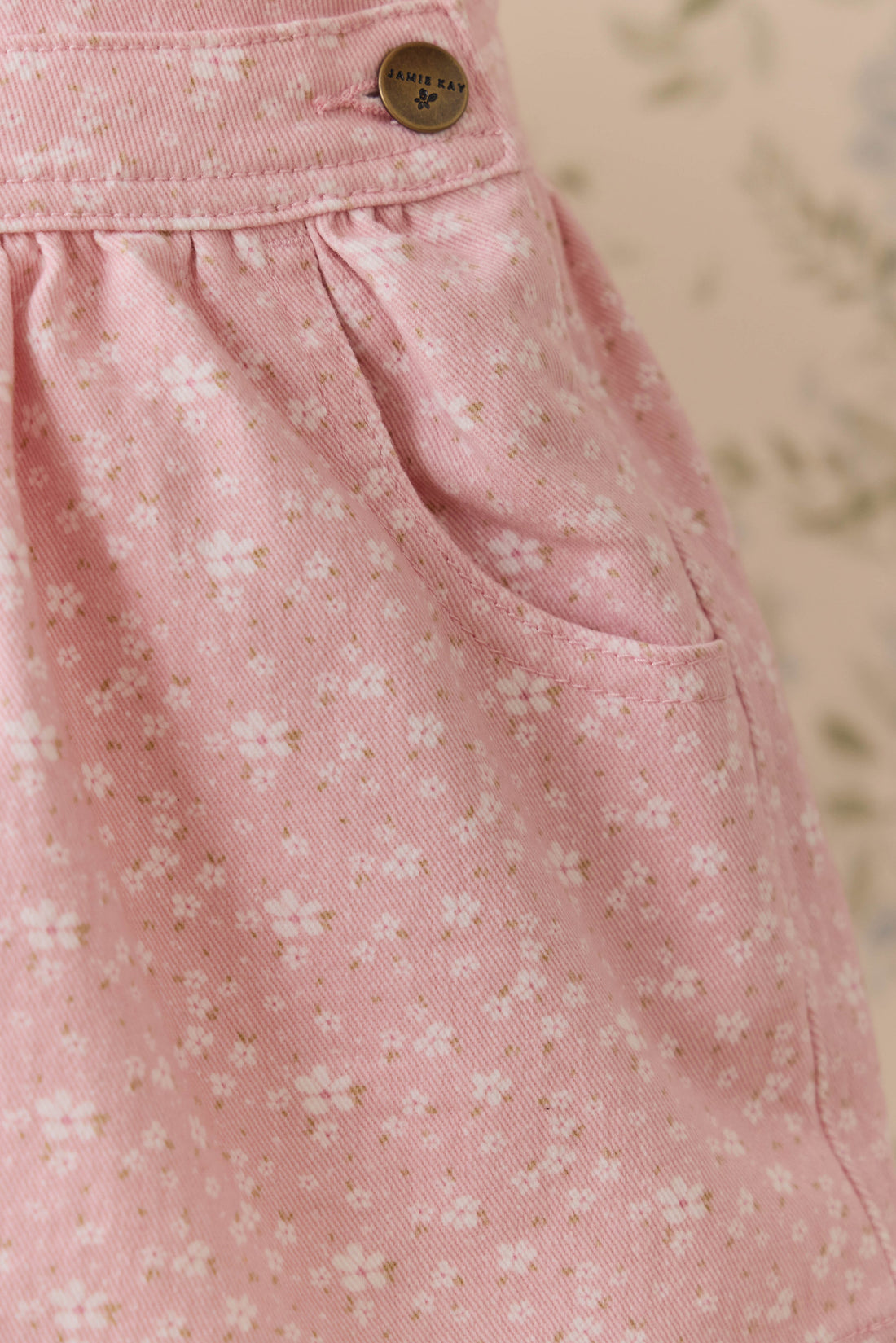 Norah Overall Dress-Paula Powder Childrens Dress from Jamie Kay Australia