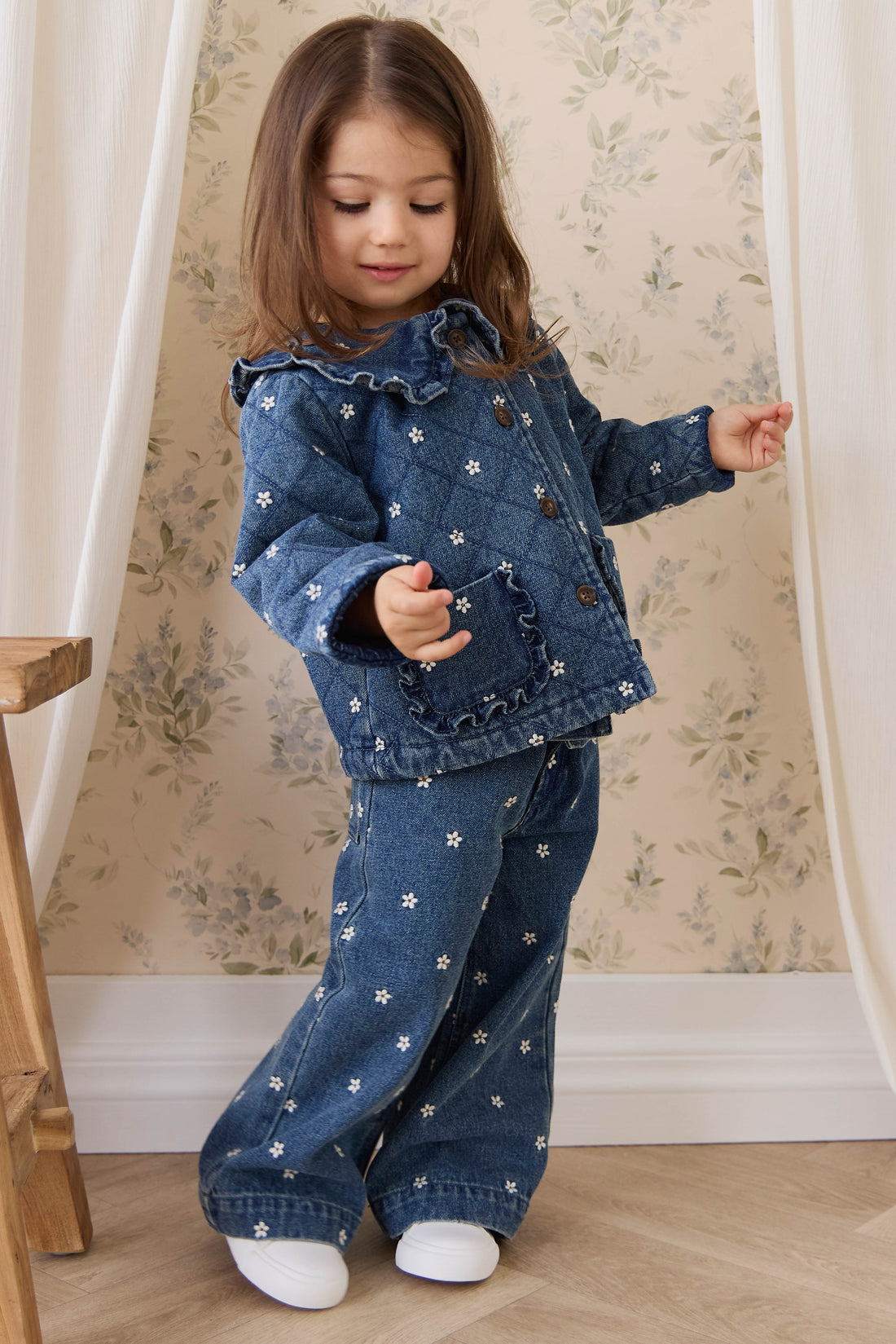 Amandine Jacket - Josie Floral Denim Childrens Jacket from Jamie Kay Australia