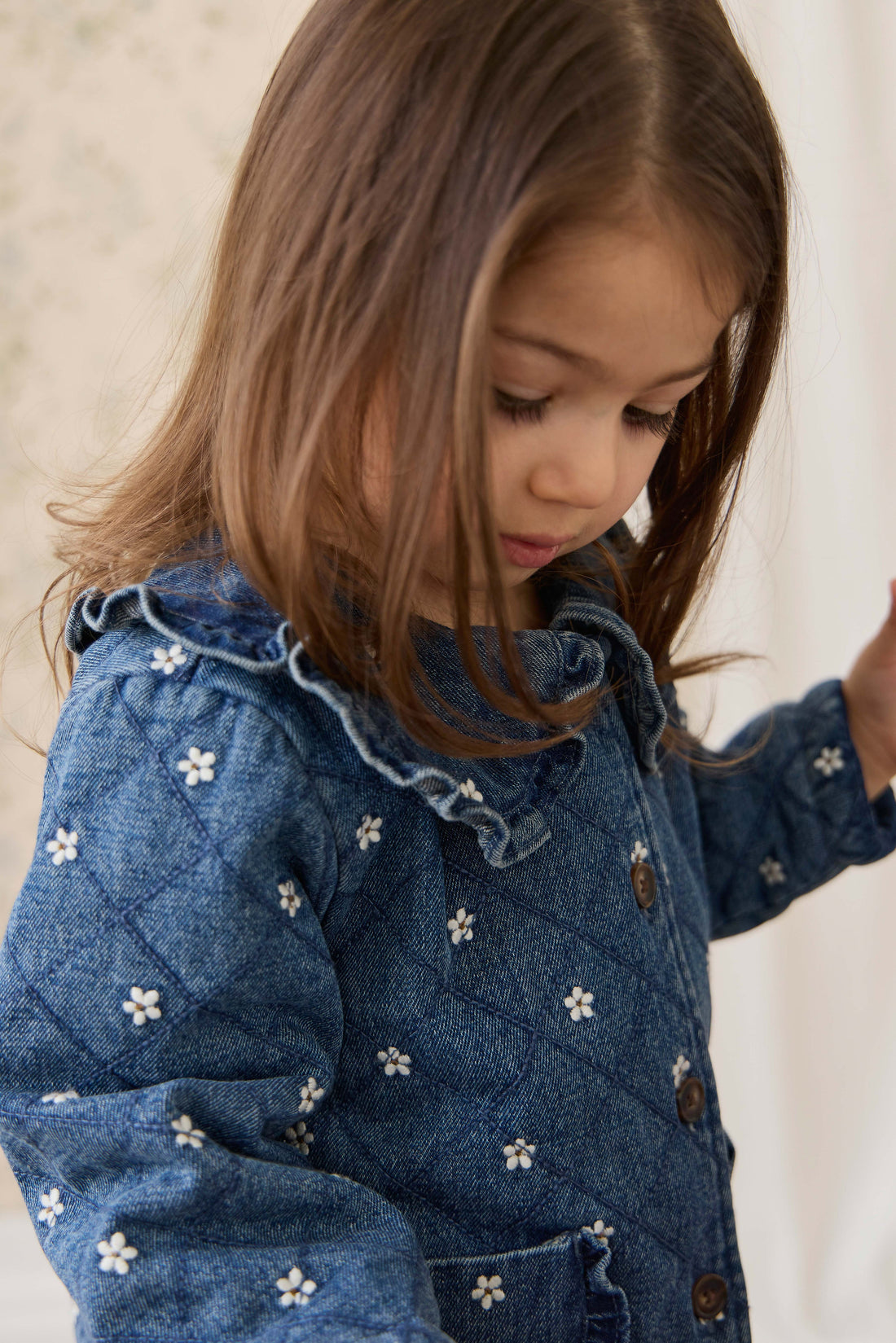 Amandine Jacket - Josie Floral Denim Childrens Jacket from Jamie Kay Australia