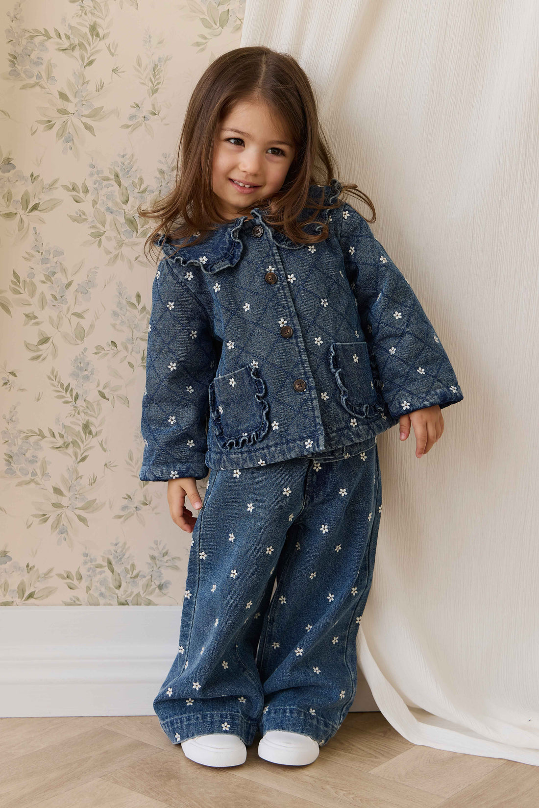 Amandine Jacket - Josie Floral Denim Childrens Jacket from Jamie Kay Australia