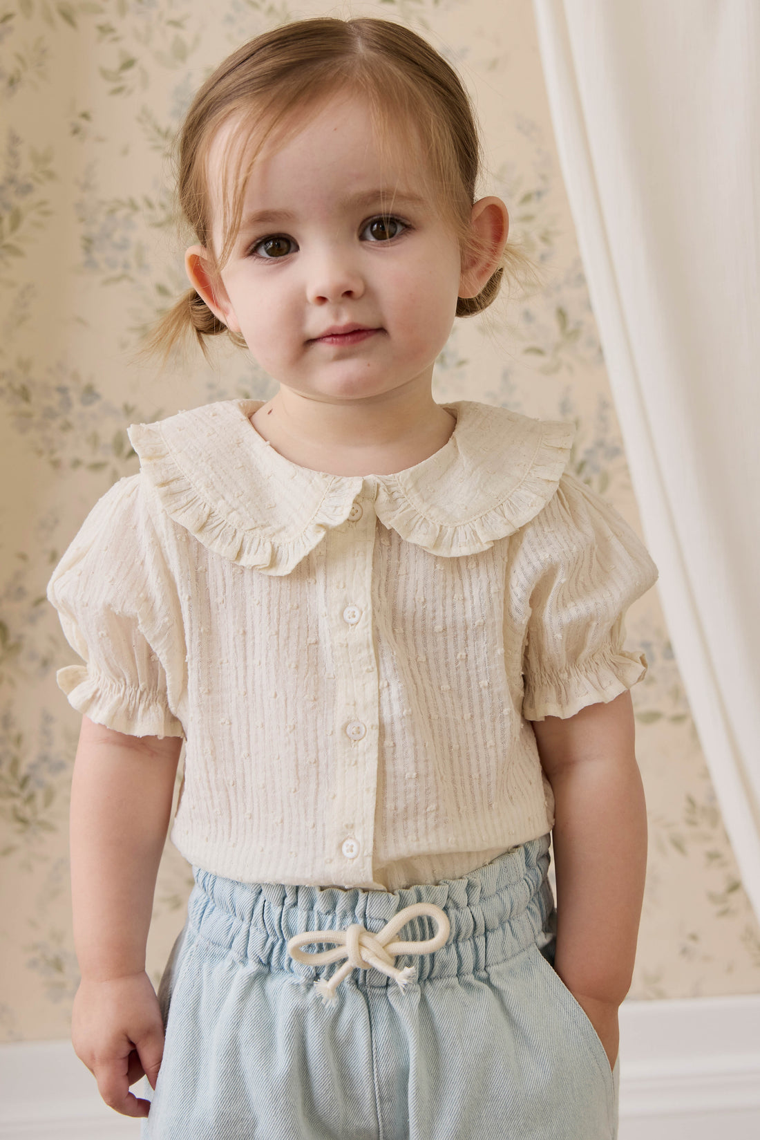 Organic Cotton Bowie Blouse-Parchment Childrens Top from Jamie Kay Australia