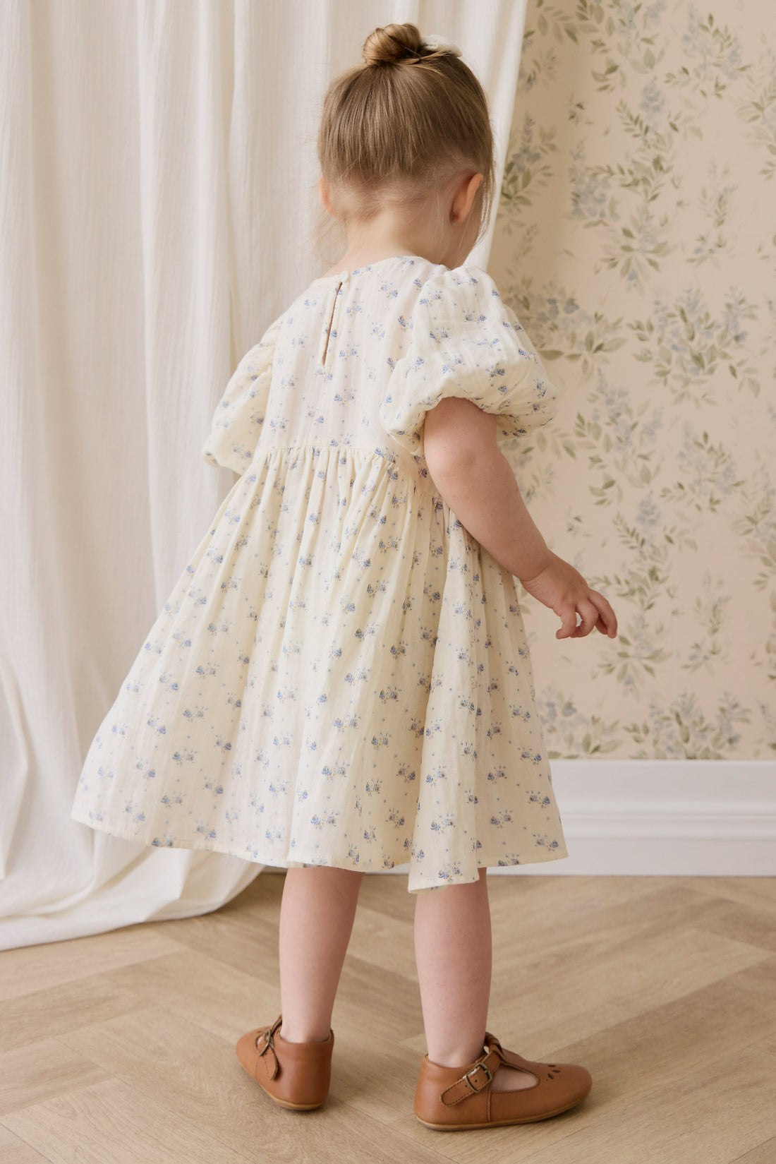 Organic Cotton Muslin Frannie Dress-Molly Blue Childrens Dress from Jamie Kay Australia