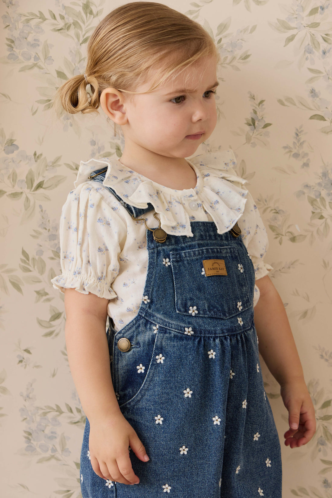 Cecil Overall-Josie Floral Denim Childrens Overall from Jamie Kay Australia