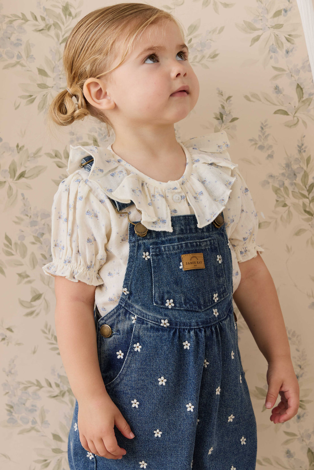 Cecil Overall-Josie Floral Denim Childrens Overall from Jamie Kay Australia