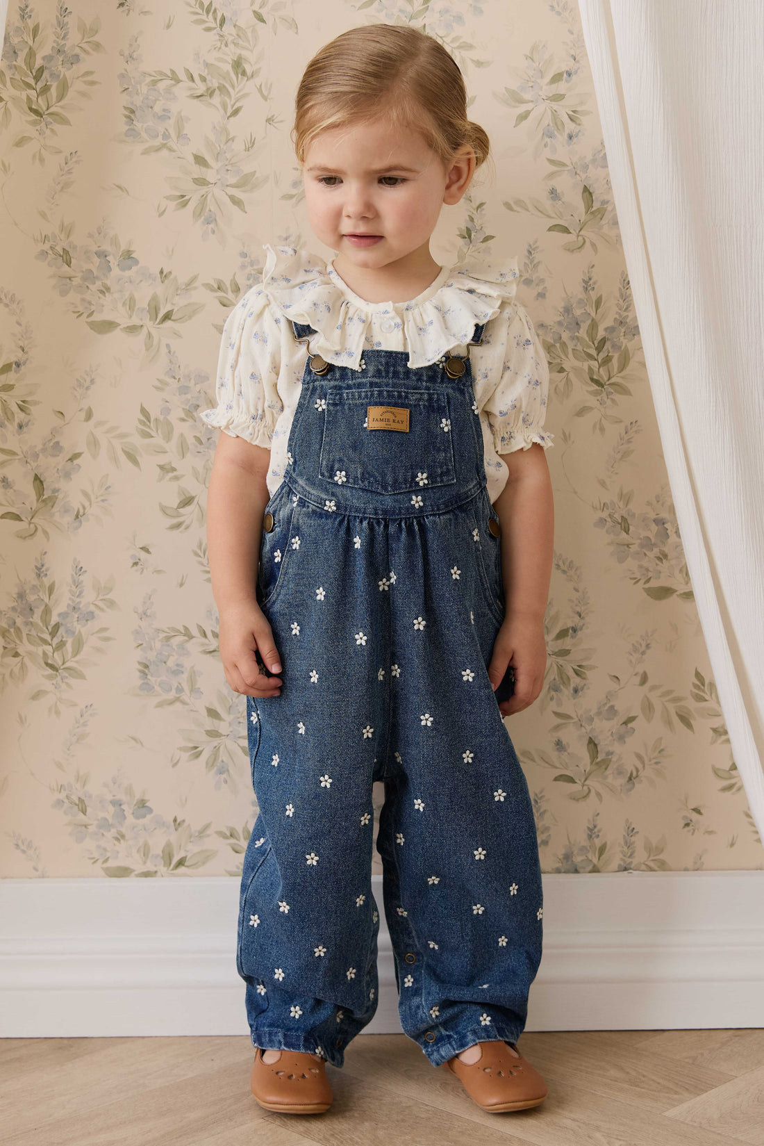 Cecil Overall-Josie Floral Denim Childrens Overall from Jamie Kay Australia