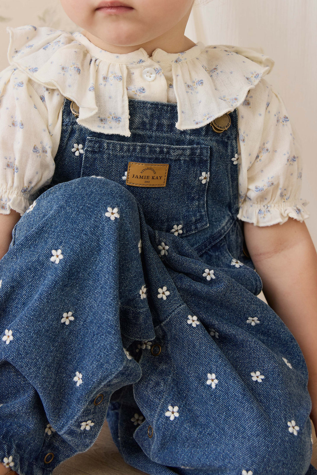 Cecil Overall-Josie Floral Denim Childrens Overall from Jamie Kay Australia