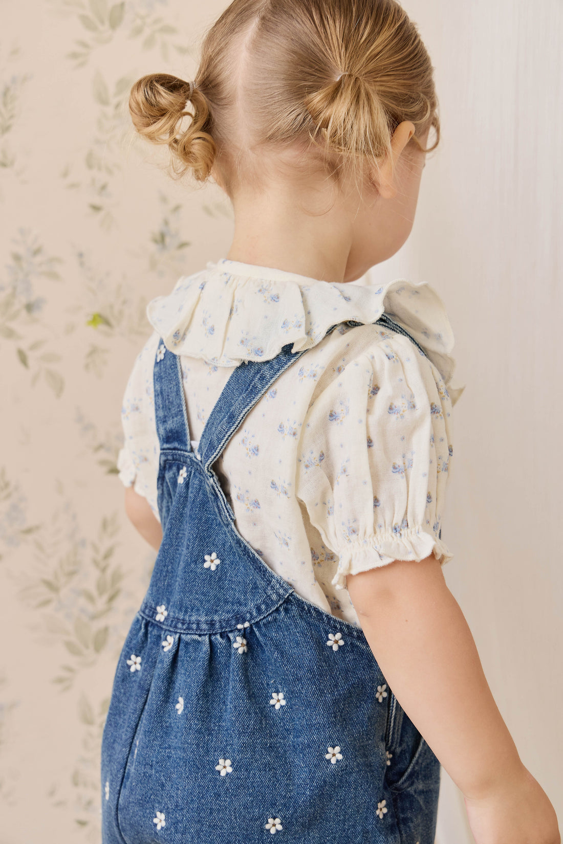 Cecil Overall-Josie Floral Denim Childrens Overall from Jamie Kay Australia