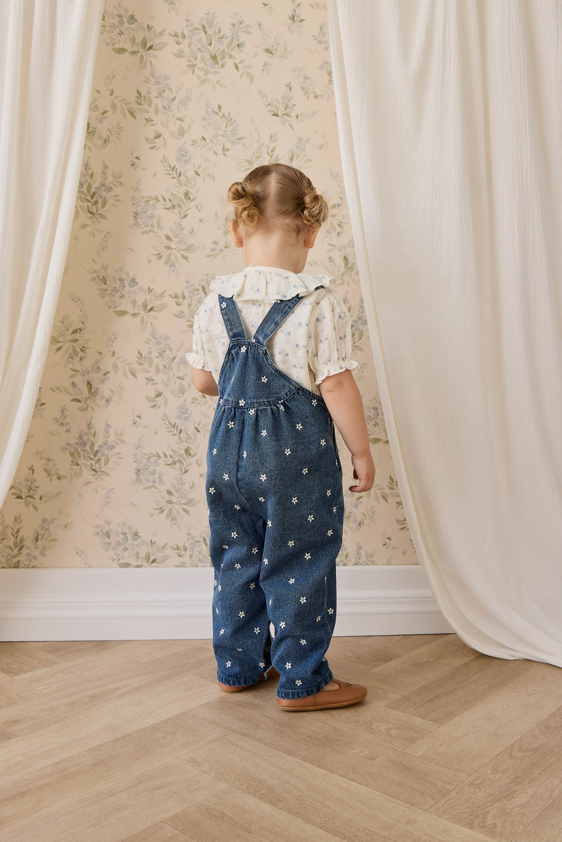 Cecil Overall-Josie Floral Denim Childrens Overall from Jamie Kay Australia
