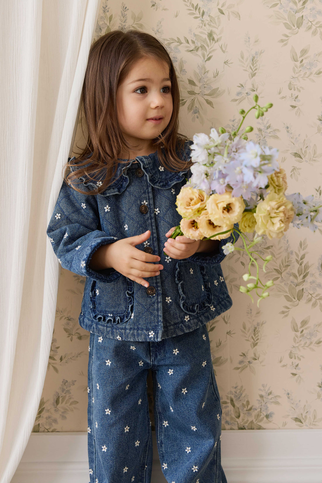 Amandine Jacket - Josie Floral Denim Childrens Jacket from Jamie Kay Australia